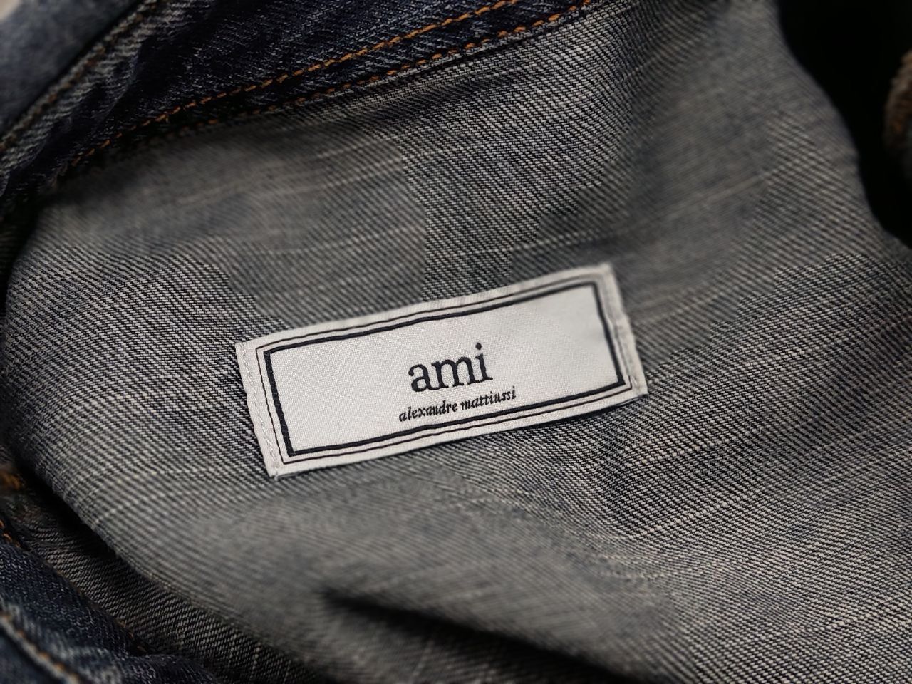 AMI AMI Alexandre Mattiussi Design Blue Denim Faded Mens Shirt Size US M / EU 48-50 / 2 - 13 Thumbnail