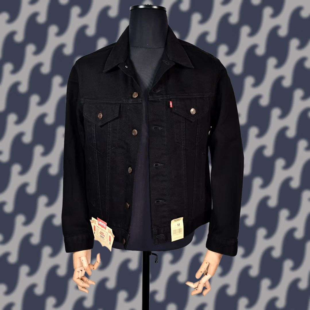 Levi's LEVI'S 70503-02 EURO TRACKER JACKET MEN'S M BLACK DENIM TRUCKER Jacket Winter, Fall, Spring Men Size US M / EU 48-50 / 2 - 1 Thumbnail