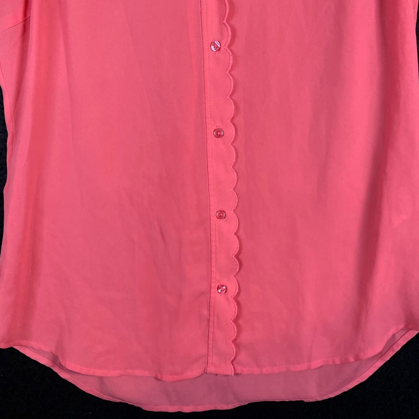 Banana Republic Banana Republic Womens Blouse Pink Petite Sleeveless Sheer V-Neck Button Regular Fit MP Holiday Workwear Casual Size M / US 6-8 / IT 42-44 - 3 Thumbnail