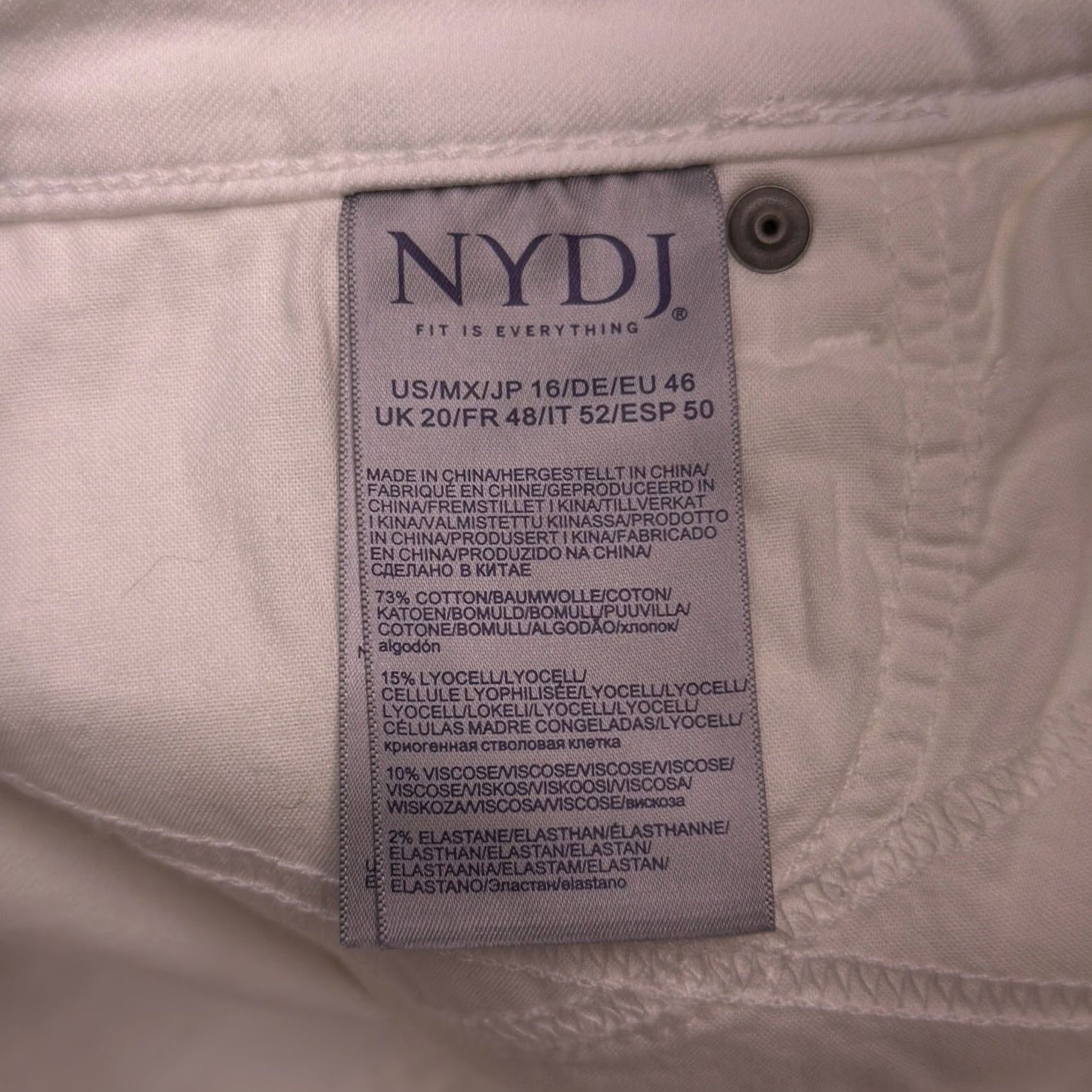 NYDJ NYDJ Marilyn Straight Jeans 16 White Stretch Lift Tuck New Jeans Women Regular White Side Logo 5-Pocket Modern 31in Inseam NYDJ Marilyn Size 38" / US 16 / IT 52 - 6 Thumbnail