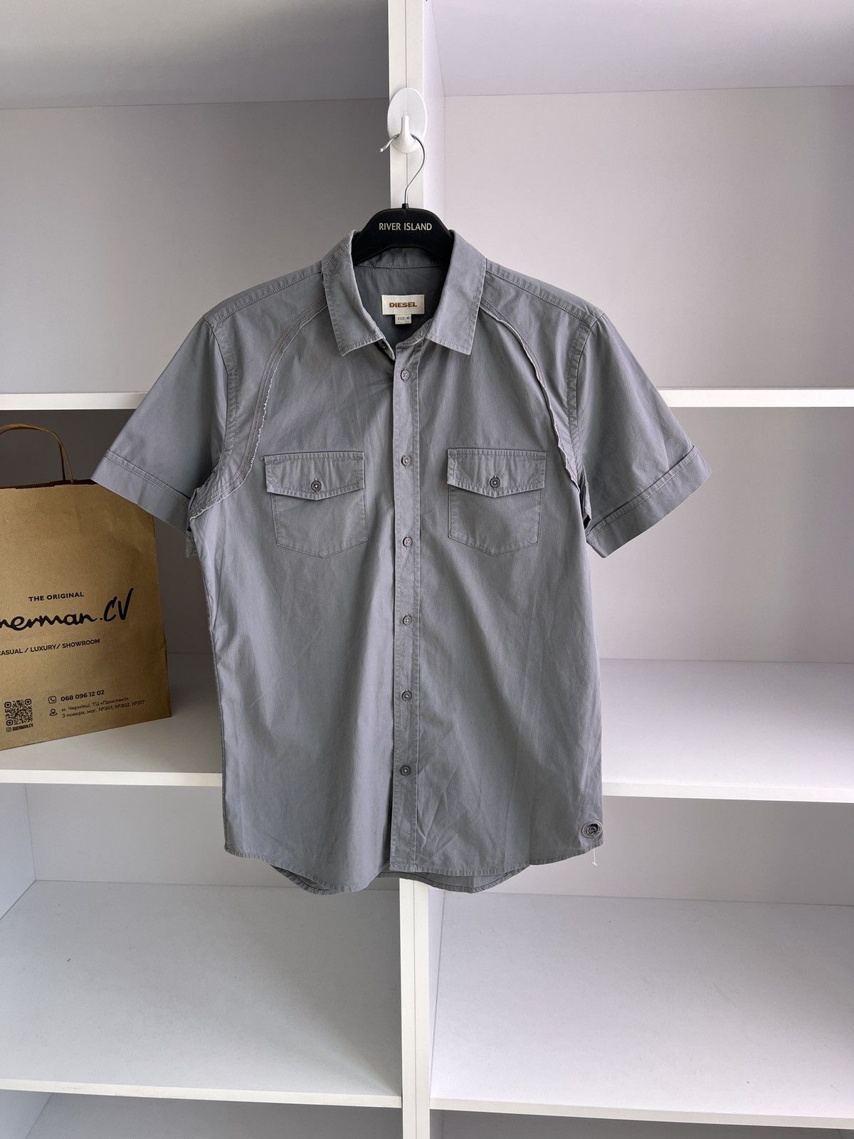 Diesel × Vintage Vintage Diesel Archival Y2K short sleeve Button up shirt Size US M / EU 48-50 / 2 - 1 Thumbnail