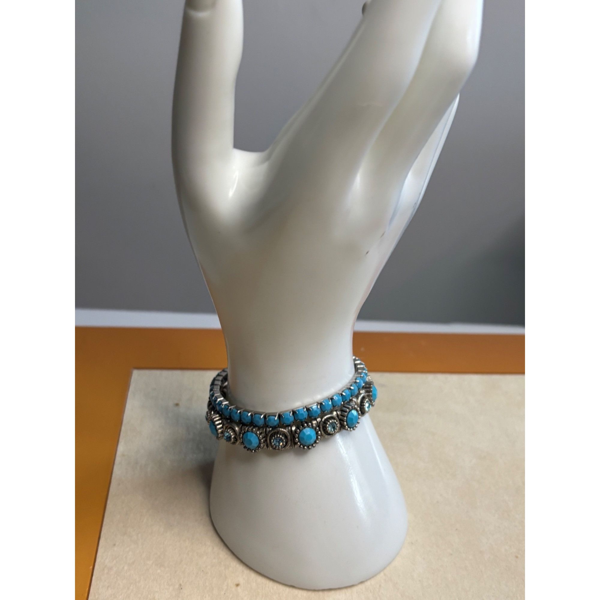 Other Turquoise & Silver-Tone Stretch Bracelets Set Of 2 Size ONE SIZE - 7 Thumbnail
