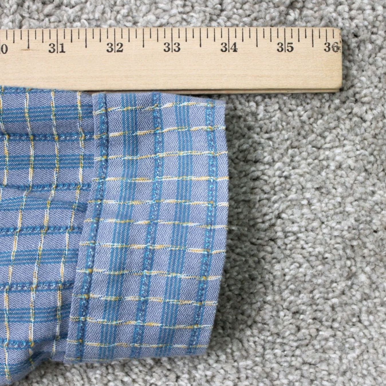 Carbon2Cobalt Carbon 2 Cobalt Shirt Mens Large Blue/Yellow Check Textured Cotton Long Sleeve Size US L / EU 52-54 / 3 - 7 Thumbnail