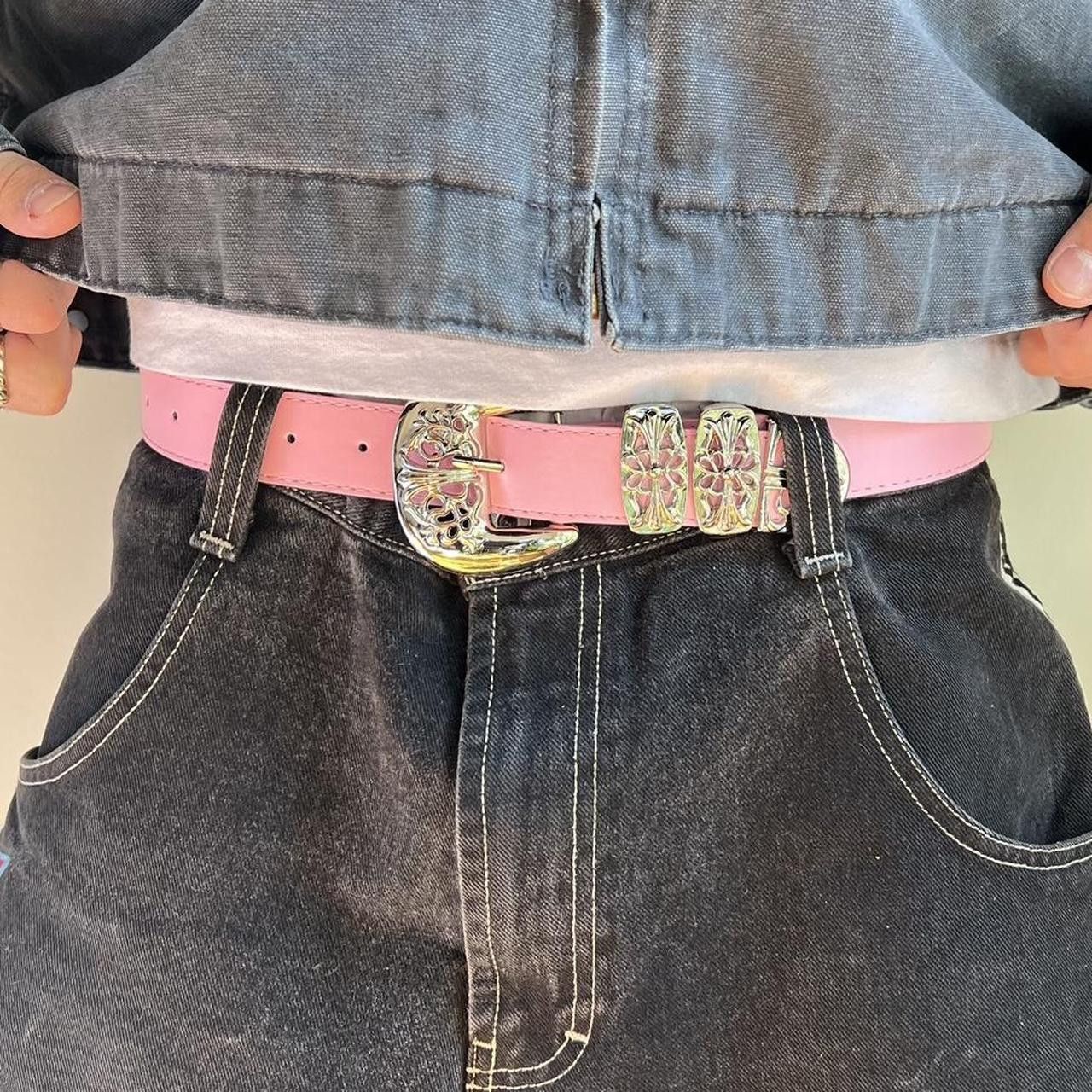 Cowboy Equipment vintage buckle pink american western design belt Size ONE SIZE - 8 Thumbnail