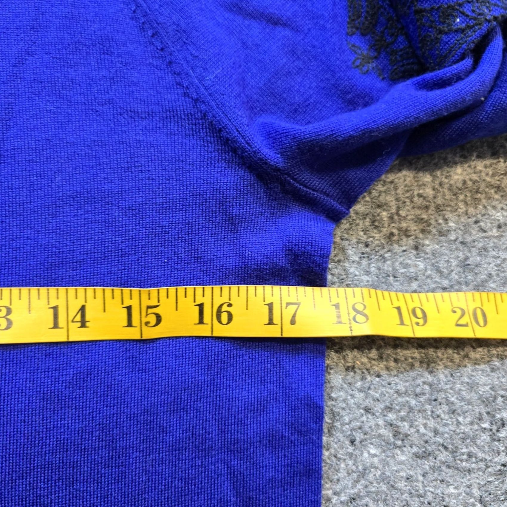 J.Crew J.CREW Sweater Womens S Blue Merino Wool Embroidered Round Neck Stretch Casual Capsule Pullover Size S / US 4 / IT 40 - 7 Thumbnail