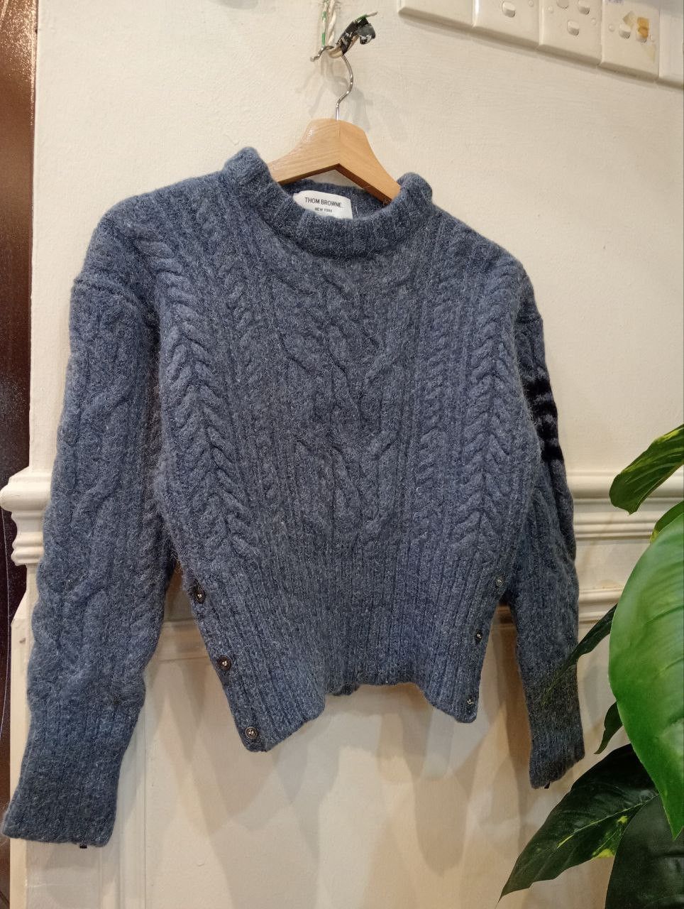 Thom Browne THOM BROWNE CABLE-KNIT BLEND WOOL MOHAIR SWEATER Size S / US 4 / IT 40 - 10 Thumbnail