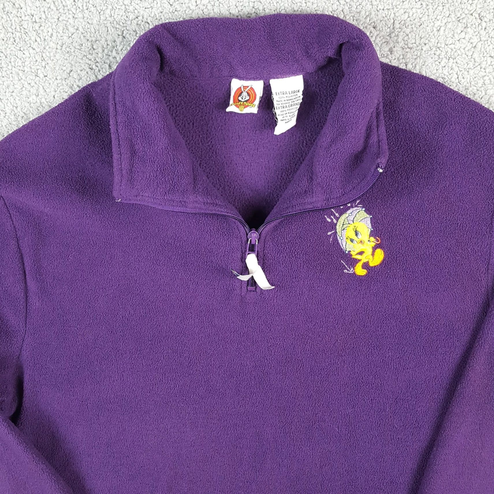 Vintage VINTAGE Looney Tunes Tweety Purple 1/4 Zip Fleece Women's XL Jacket Size XL / US 12-14 / IT 48-50 - 2 Thumbnail