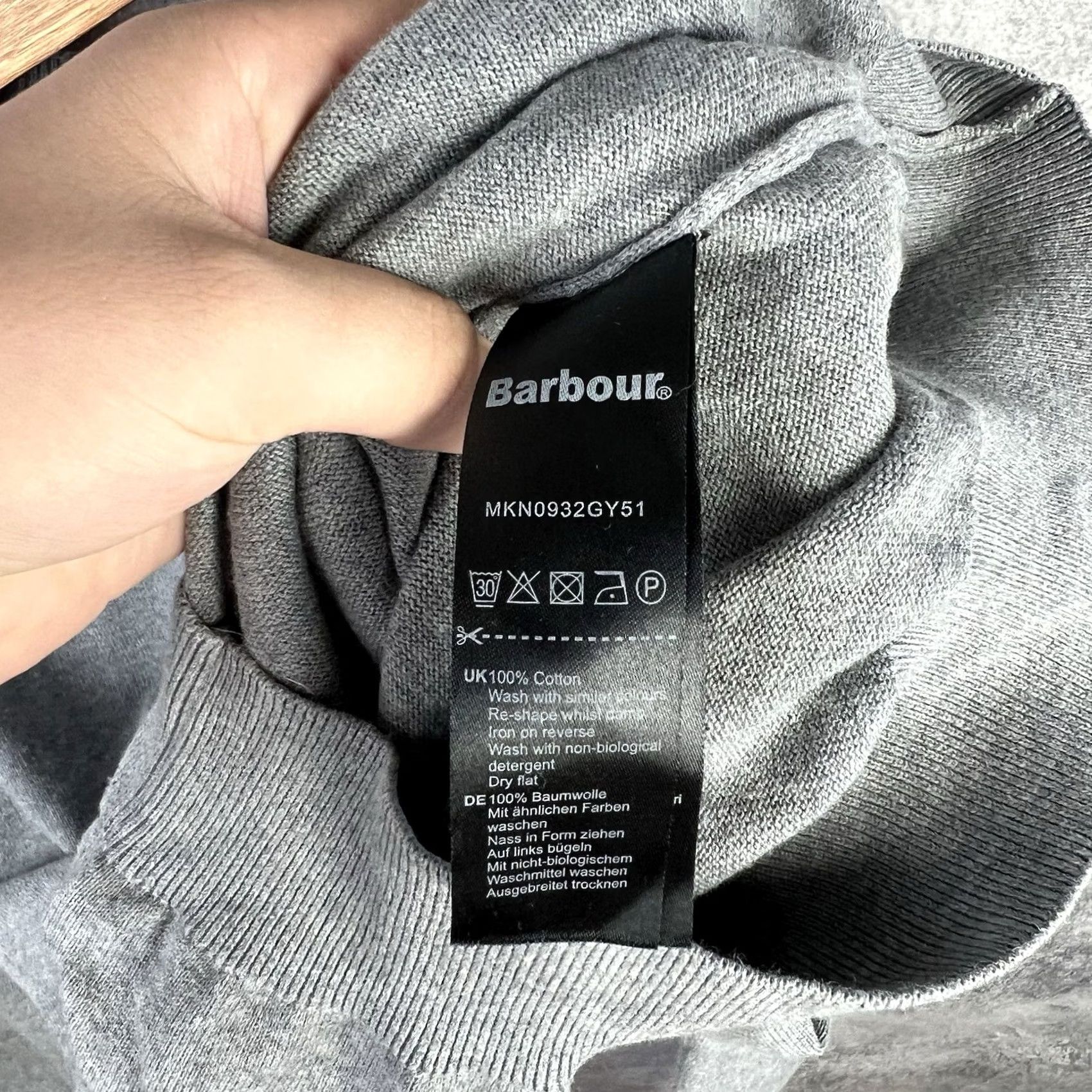Barbour Barbour Sweater Men's S Long Sleeve Gray Cotton Pullover Size US S / EU 44-46 / 1 - 3 Thumbnail