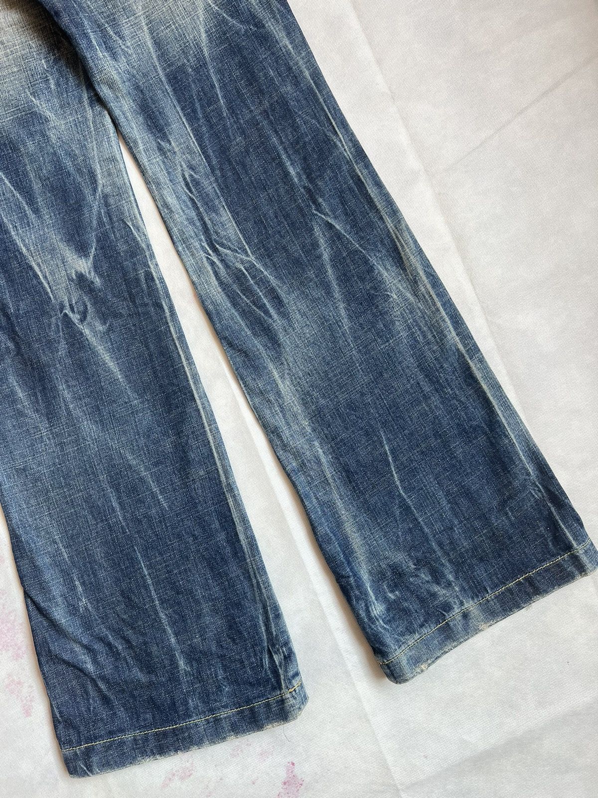 Japanese Brand Red Pepper Flare Denim Skulls Punk Washed Denim Size 30" / US 8 / IT 44 - 14 Thumbnail