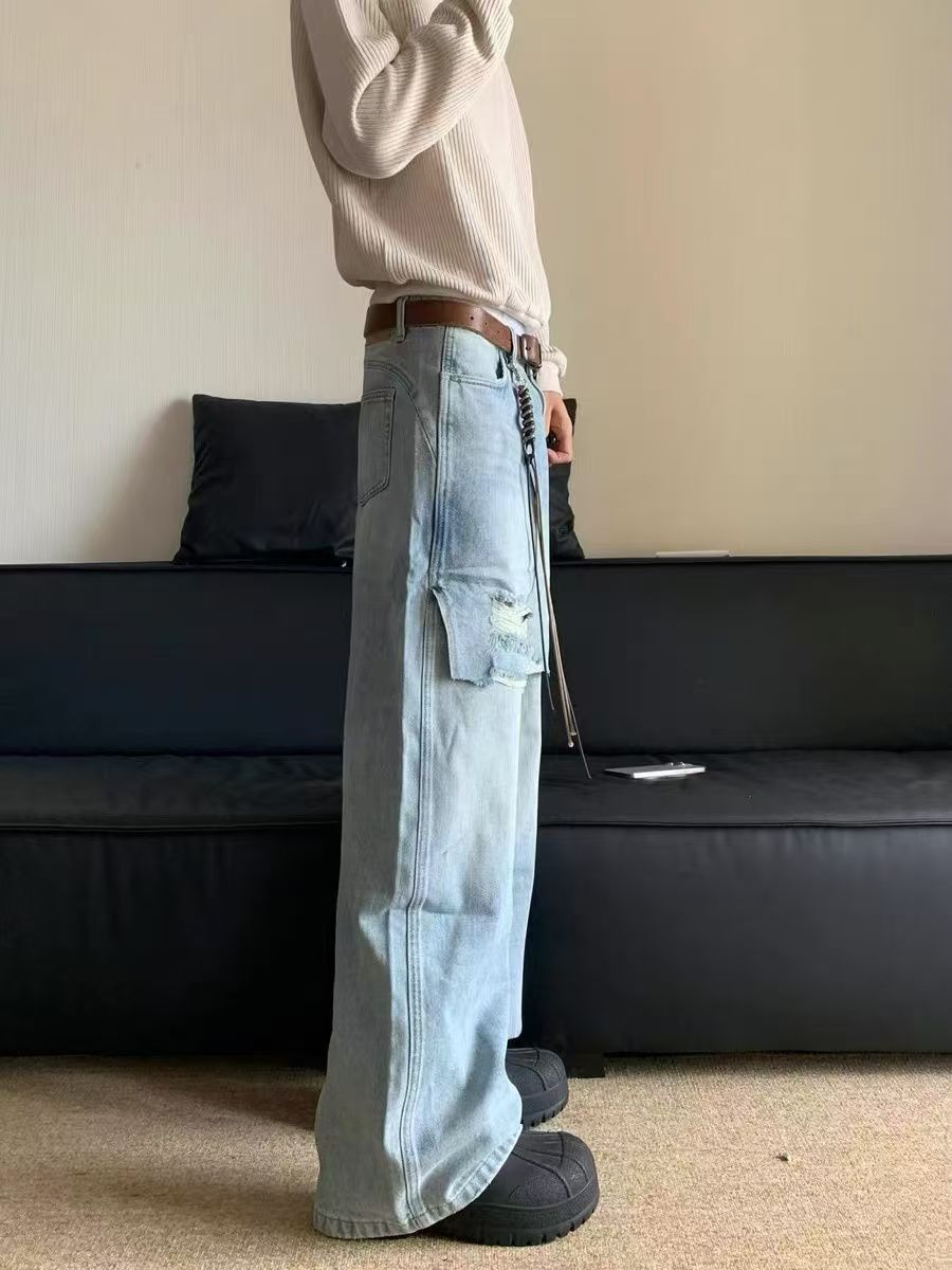 Japanese Brand × Jean Blue washed vintage ripped cargo jeans y2k Size US 32 / EU 48 - 2 Thumbnail