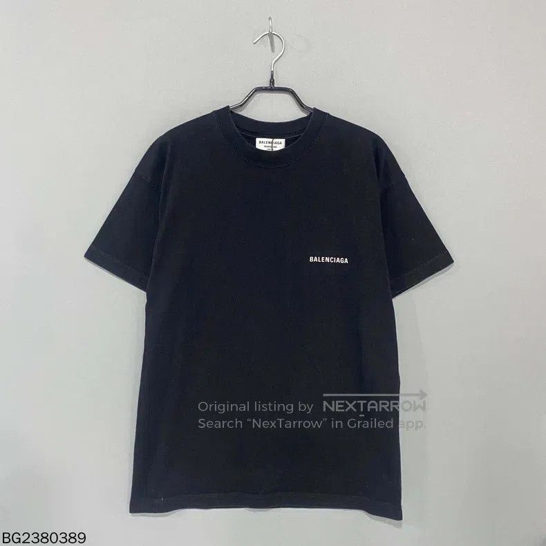 Balenciaga Balenciaga Black Front and Back Letter Logo Short Sleeve Size US S / EU 44-46 / 1 - 3 Thumbnail