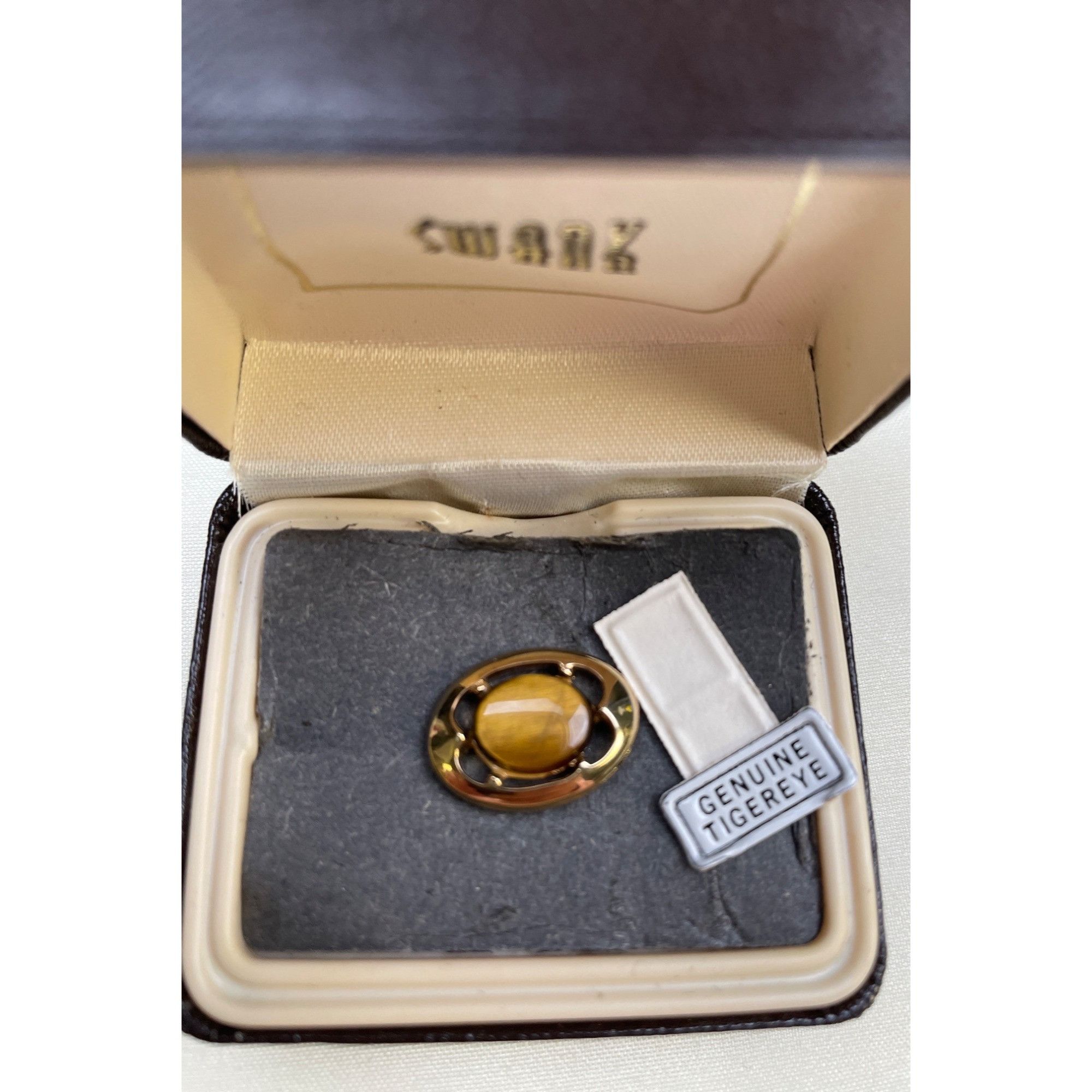 Other Vintage Swank Genuine Tiger Eye Tie Tack SKU 6339 Size ONE SIZE - 1 Thumbnail