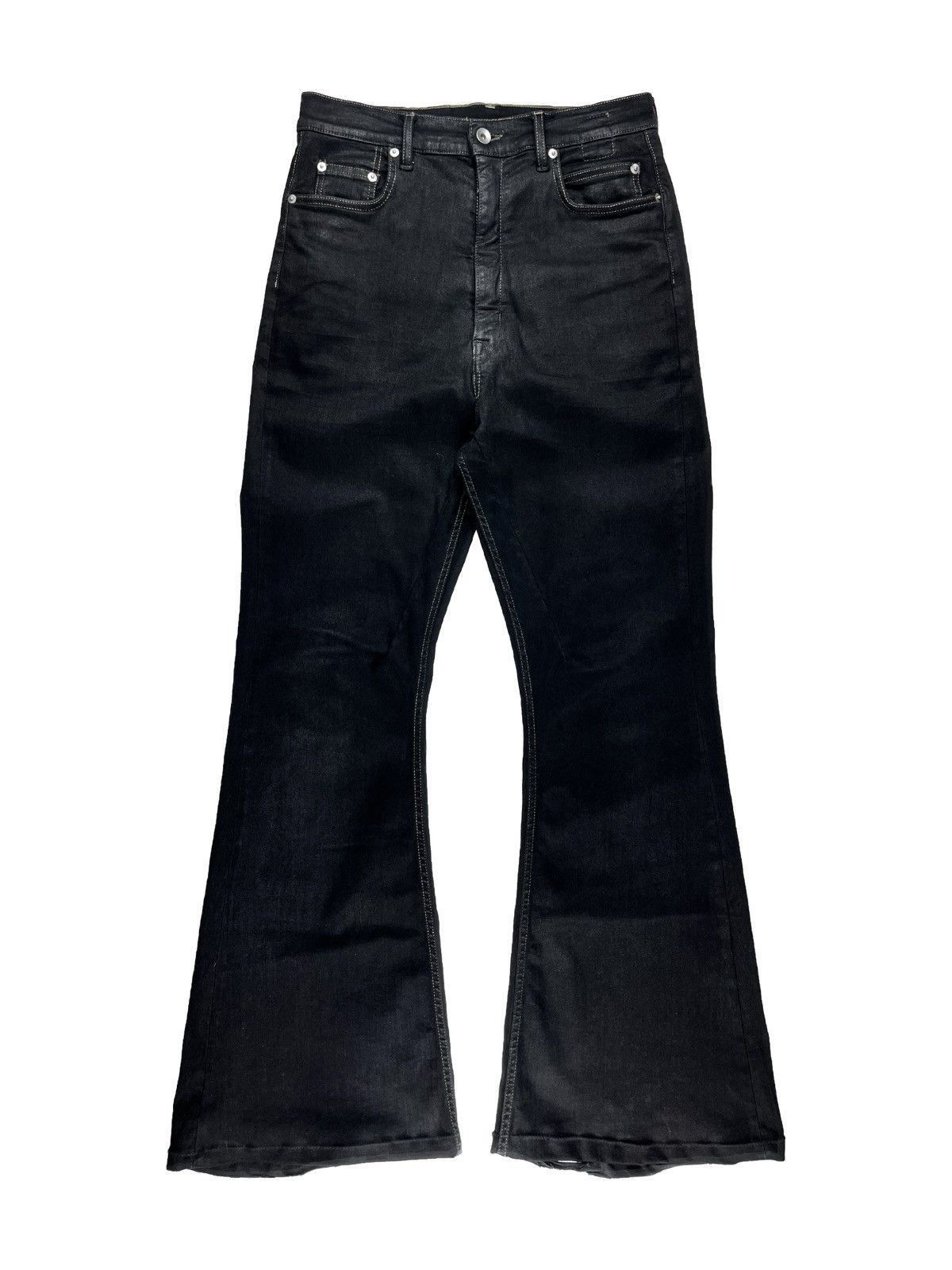 Rick Owens × Rick Owens Drkshdw AW22 Rick Owens Waxed Bolan Bootcut ...