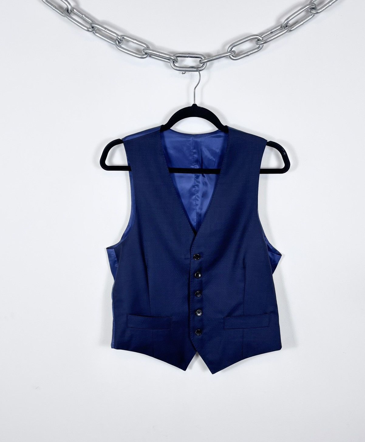 Suitsupply Suitsupply Lazio Men’s Navy Blue Wool Waistcoat Vest Size 34S - 1 Thumbnail