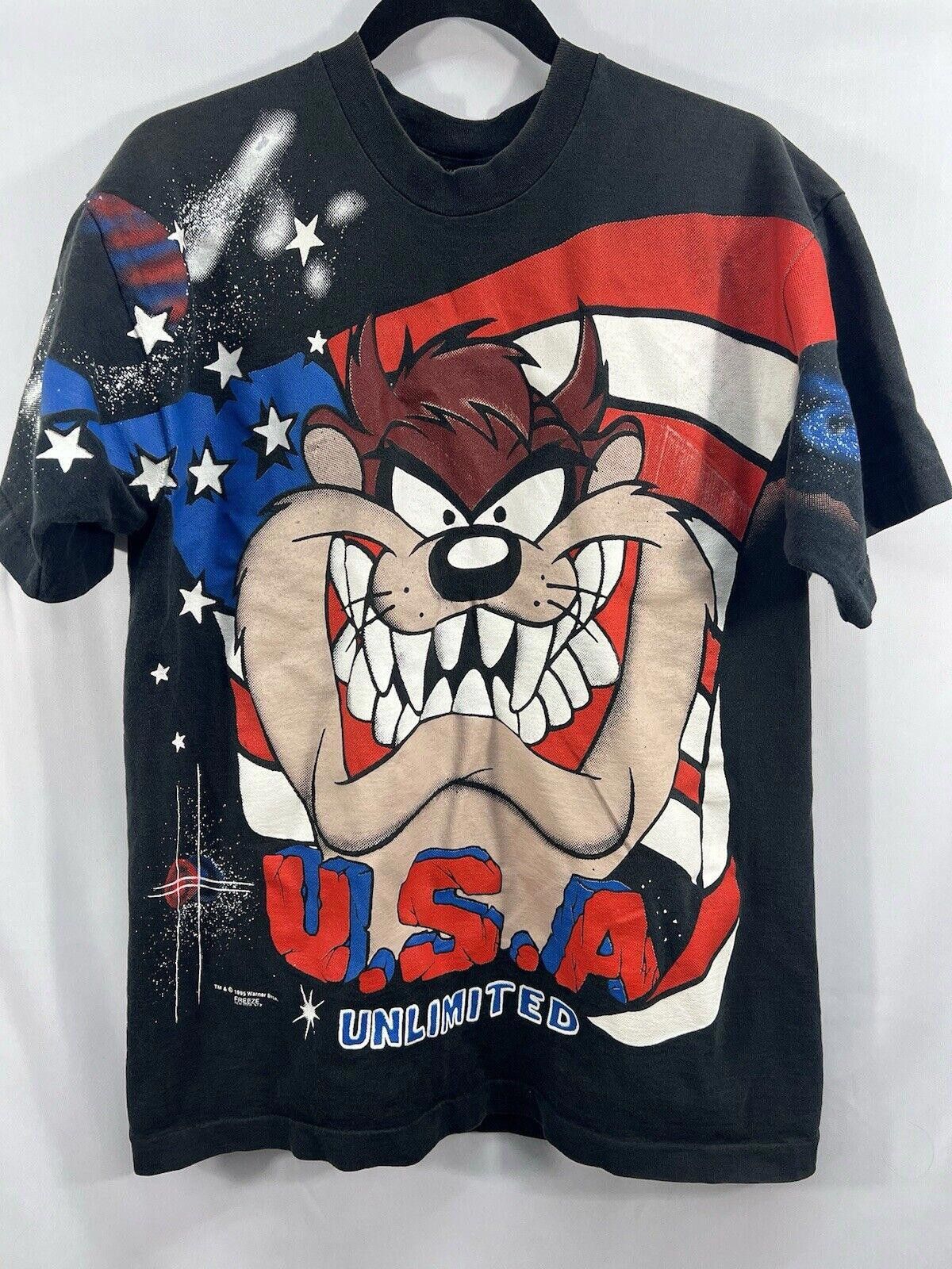 Designer VTG 1995 Looney Tunes Taz Tornado (Sz: Large) RARE 90s #TG Size US L / EU 52-54 / 3 - 1 Thumbnail