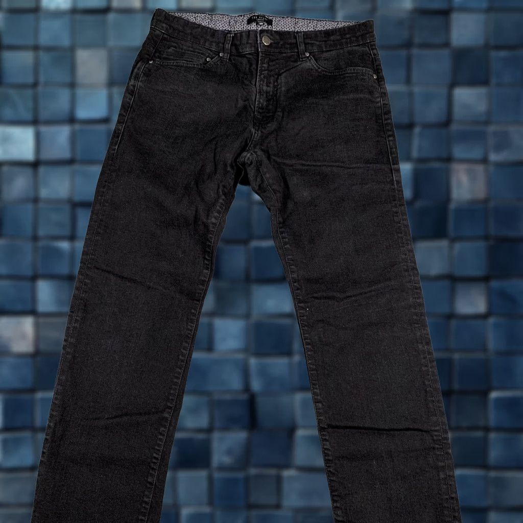 Ted Baker Ted Baker Jeans Mens 32R Black Denim Slim Straight Leg Tapered Regular Inseam 28in 5-Pocket Zip Fly Jeans Mens Black Size US 32 / EU 48 - 1 Thumbnail