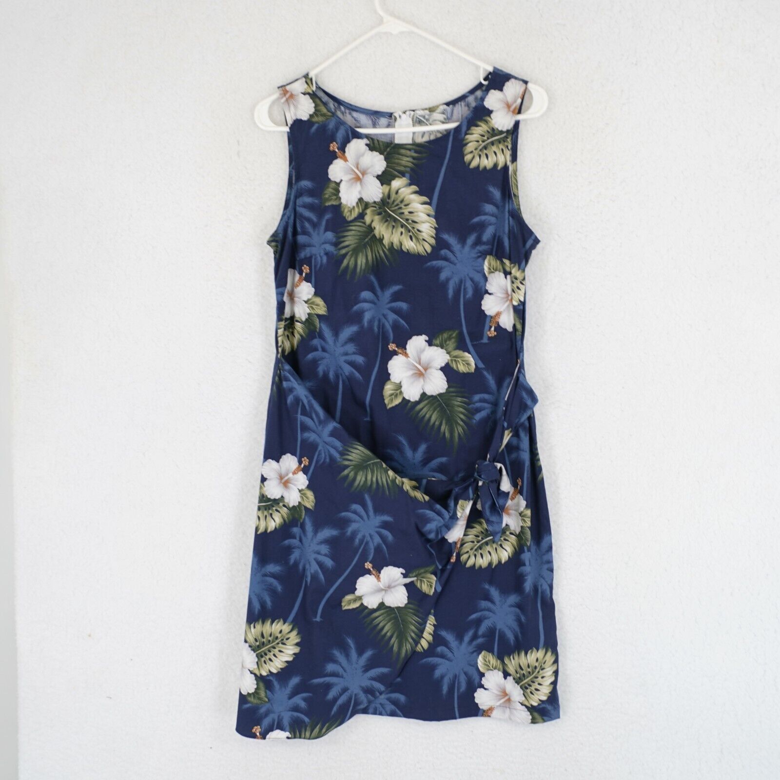Designer Pacific Legend Apparel Dress Medium Blue Floral Scoop Neck H Size M / US 6-8 / IT 42-44 - 1 Thumbnail