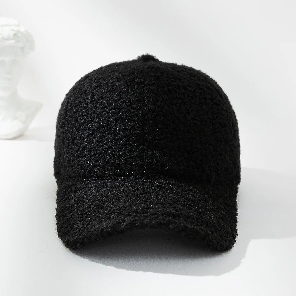 Other Black Cozy Sherpa Fleece Baseball Cap Winter Warm Soft Size ONE SIZE - 2 Thumbnail
