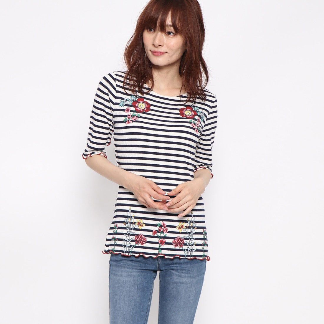 Designer × Desigual Desigual Womens Striped Blouse Top Shirt Floral Print Size M / US 6-8 / IT 42-44 - 1 Thumbnail
