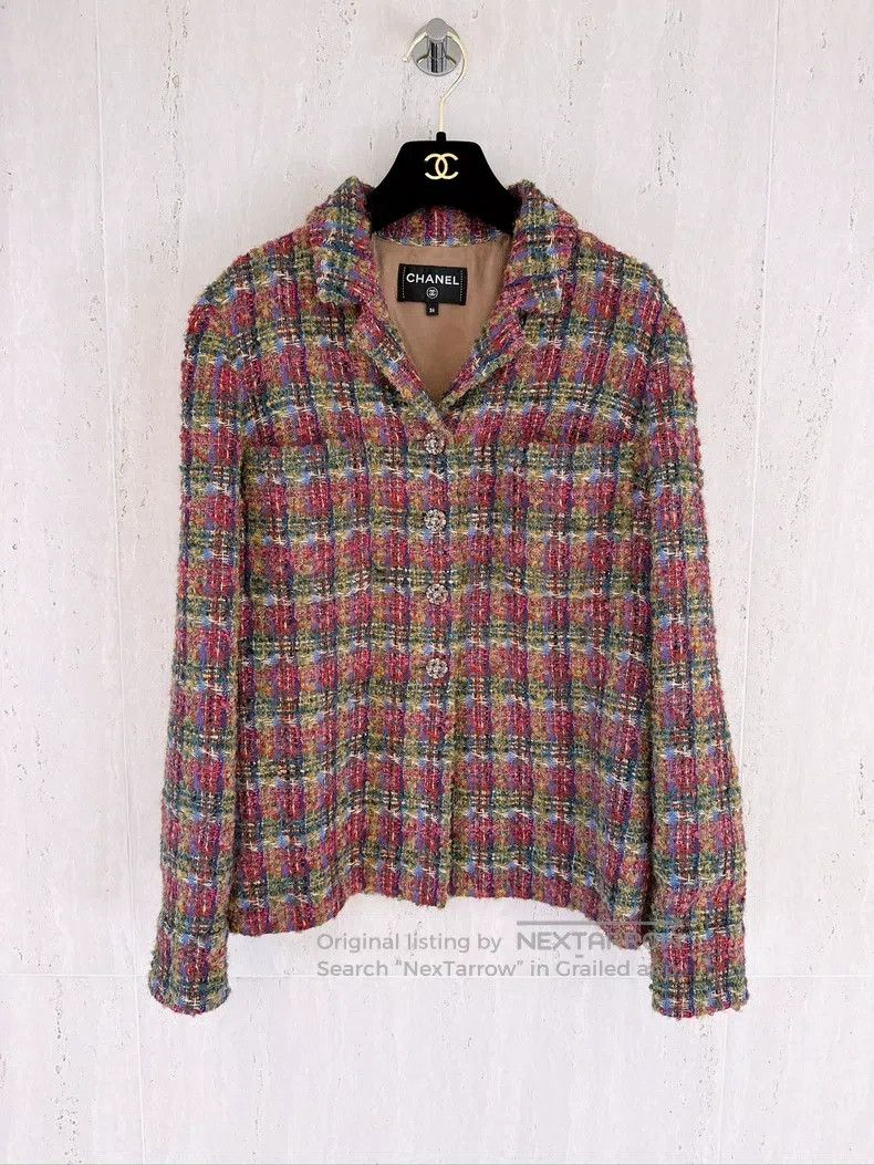 Chanel Chanel 22K autumn and winter colourful plaid tweed jacket Size XS / US 0-2 / IT 36-38 - 1 Thumbnail
