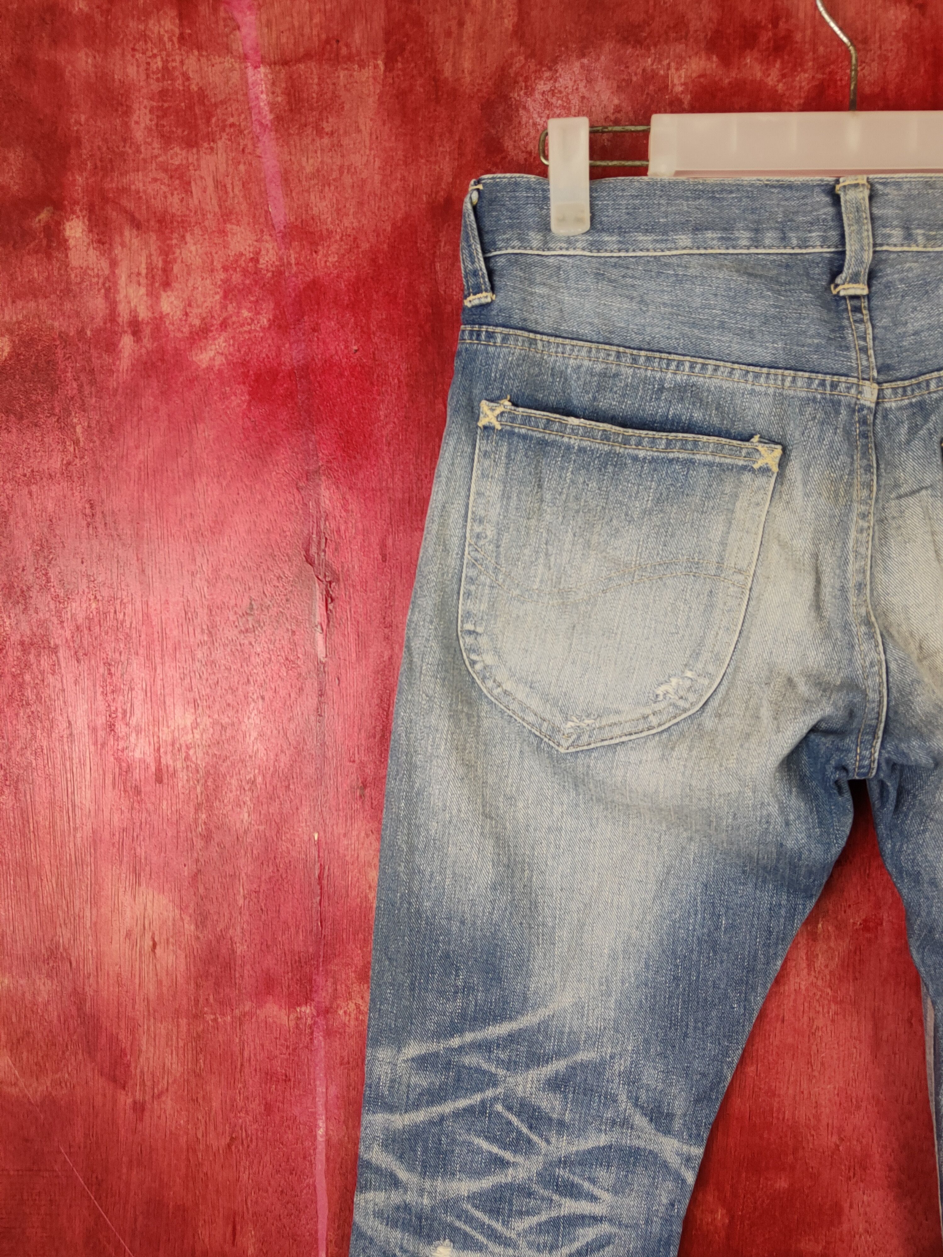 Lee Blue Faded Distressed Ripped Jeans #S1812
