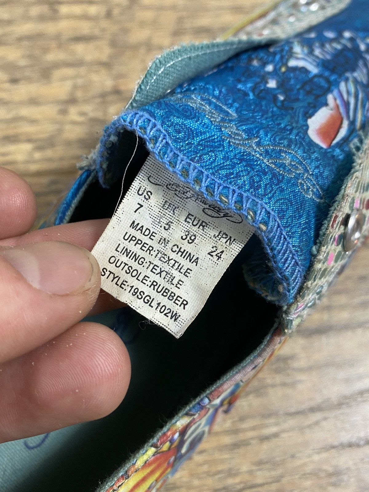 Ed Hardy Ed Hardy Y2K Mermaid Tattoo Print Low Top Sneakers Blue Size US 9 / IT 39 - 7 Thumbnail