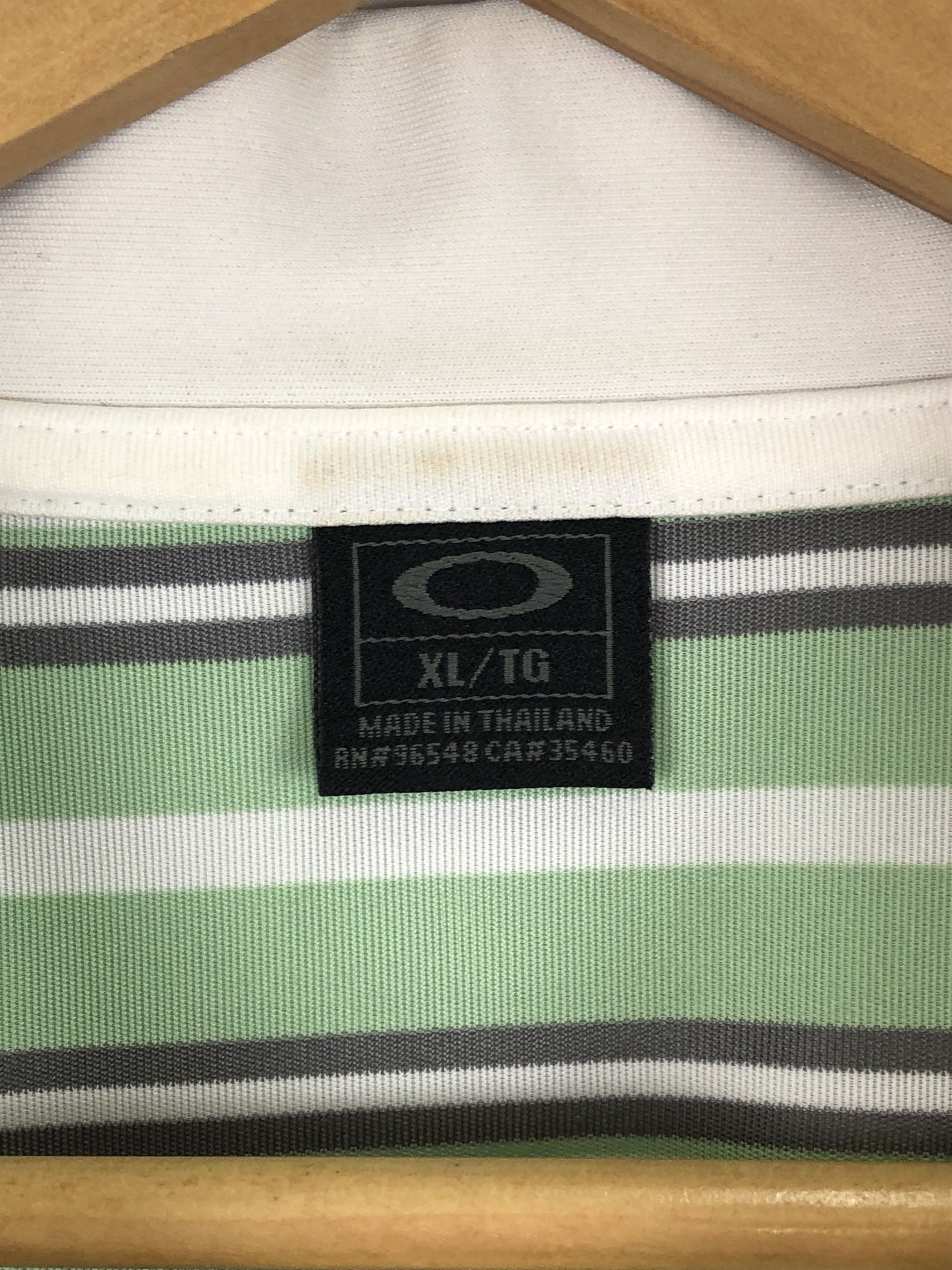 Vintage Vintage Oakley Striped Polo Short Sleeve Shirt TA0474 Size US XL / EU 56 / 4 - 5 Thumbnail