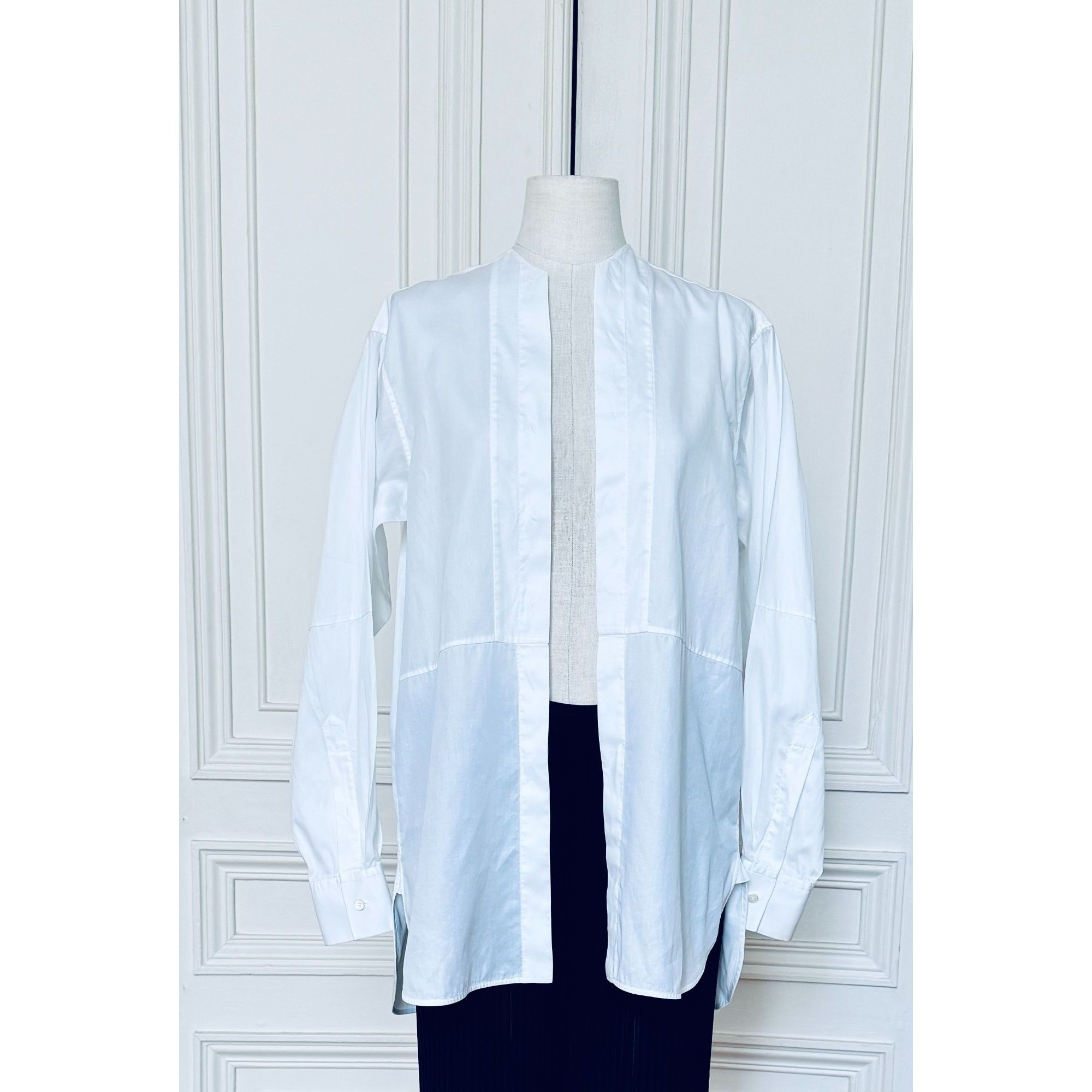 Celine Phoebe Philo White Cotton Shirt Size S / US 4 / IT 40 - 4 Thumbnail