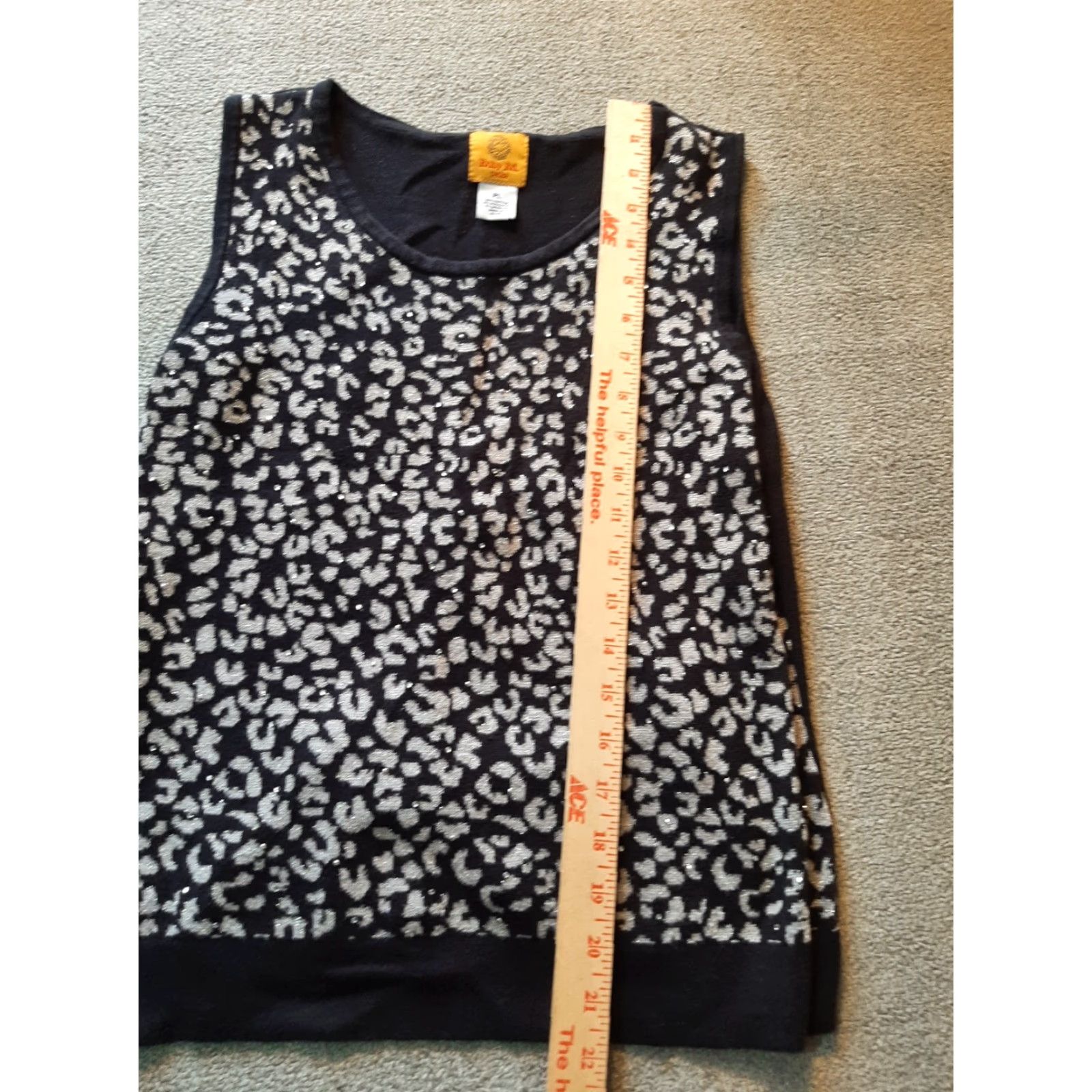 Vintage Ruby Rd Shirt Womens Petite Large Black Beaded Sleeveless Top Size L / US 10 / IT 46 - 4 Thumbnail