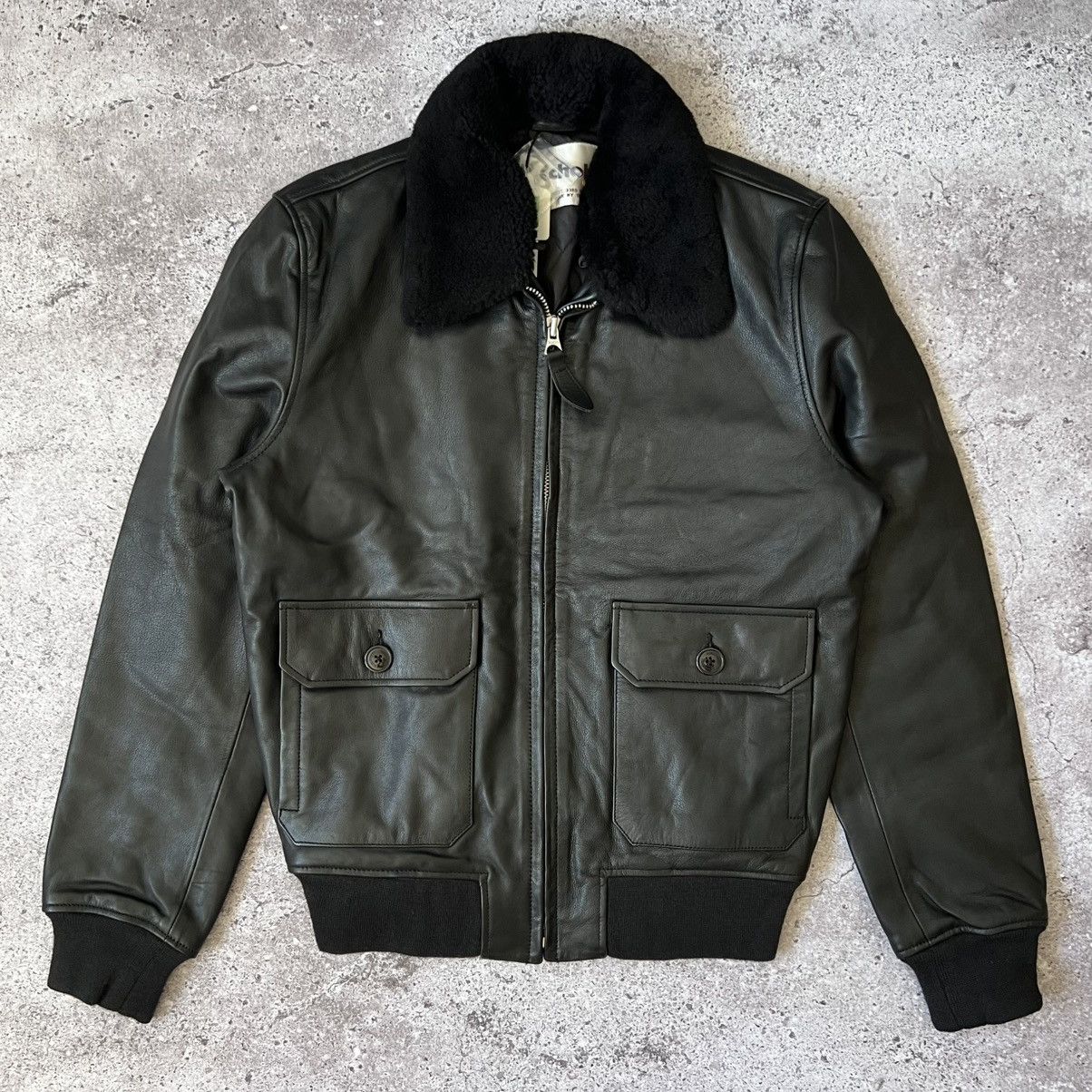 Schott 80s Schott N.Y.C. Patina Black Suede Leather Bomber Jacket