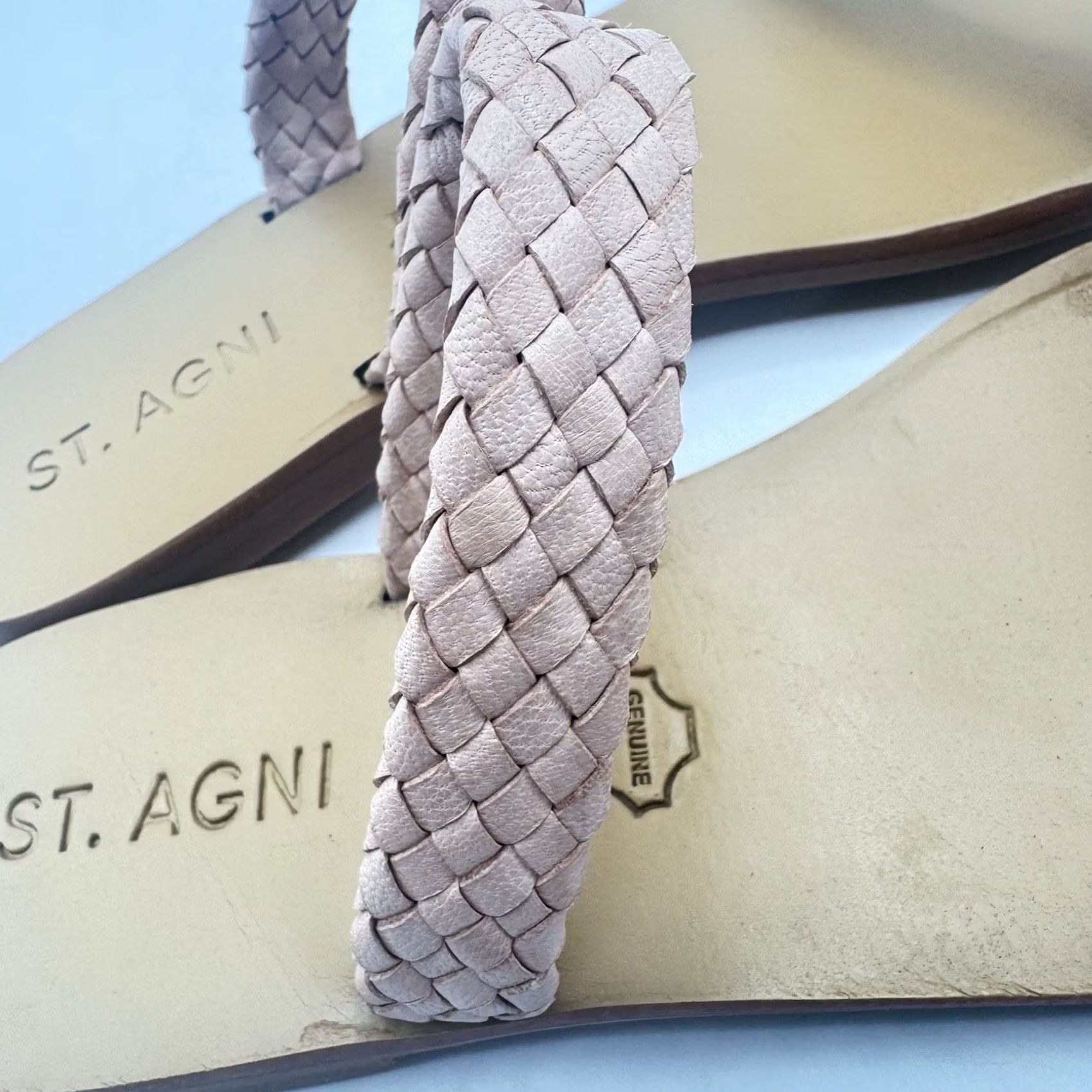 St. Agni St. Agni Julie Braided Leather Sandals Slide Sandal Brown Seashell 37 6.5/7 Women M Size Holiday Summer Spring Size US 6.5 / IT 36.5 - 6 Thumbnail
