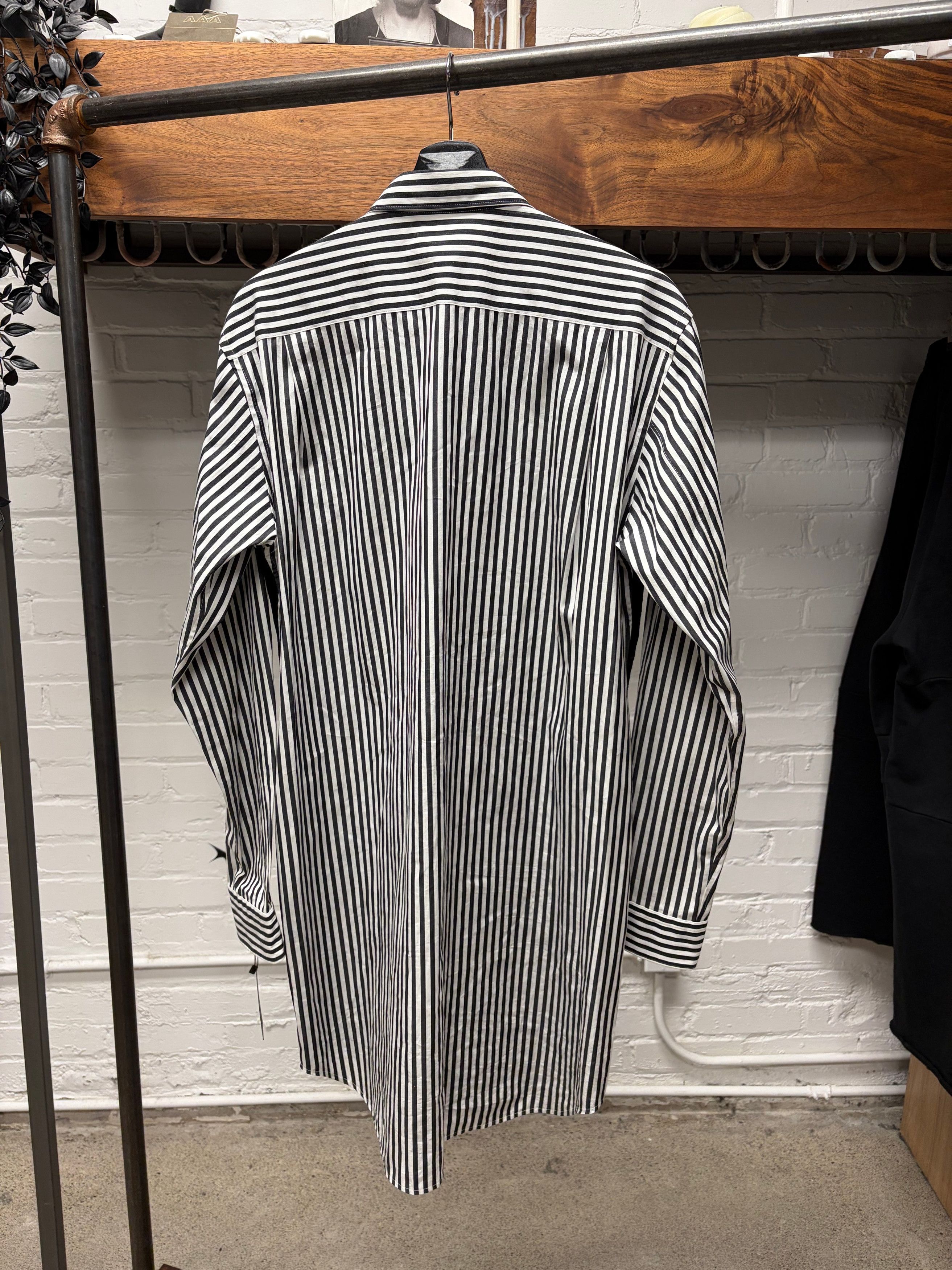 Comme des Garcons 2019 Comme Des Garçons Homme Plus Pinstripe/Velour Button Up Shirt Size US M / EU 48-50 / 2 - 4 Thumbnail