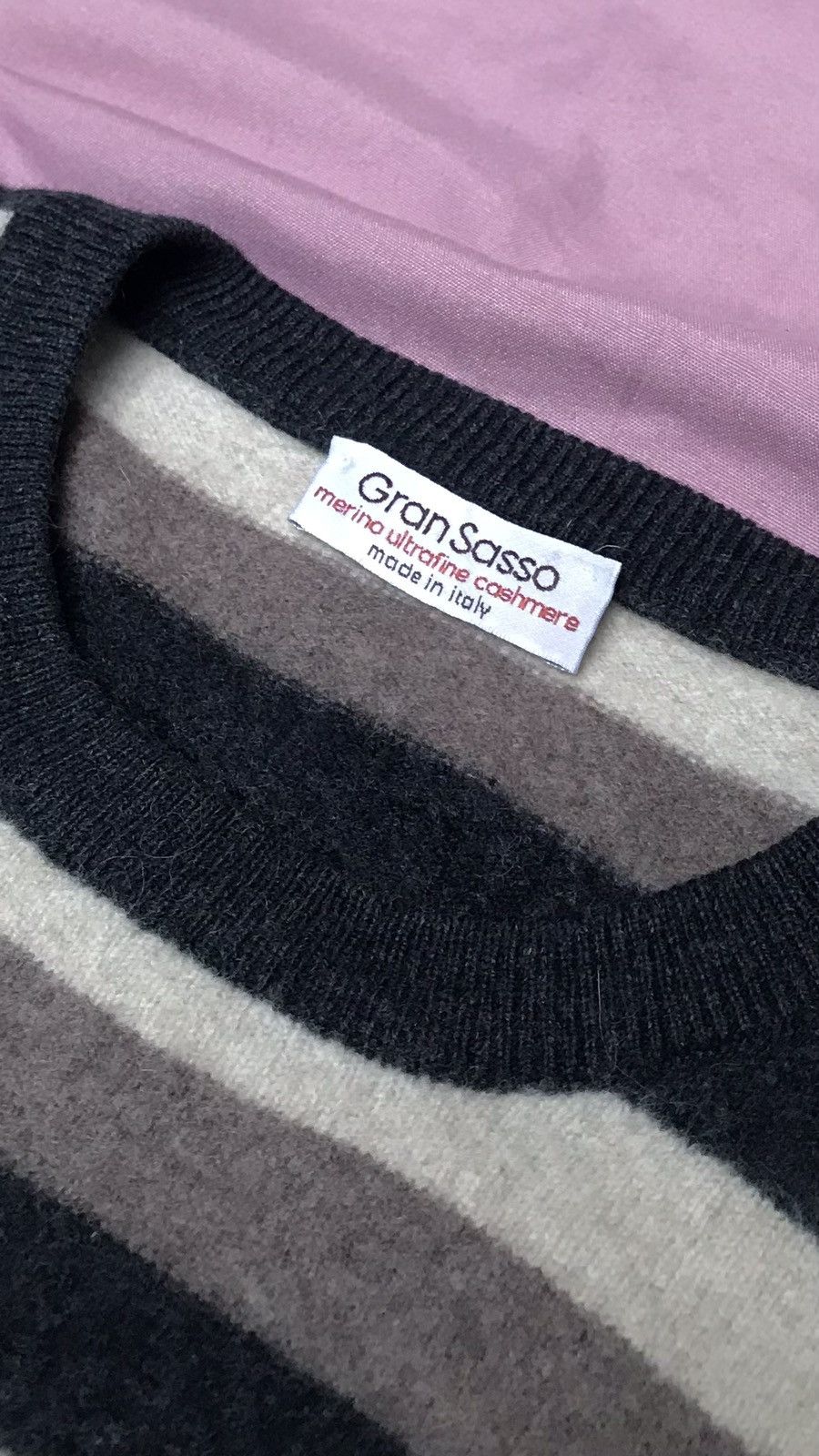 Gran Sasso GRAN SASSO DENSE WOOL & CASHMERE BLEND STRIP CREWNECK JUMPER Size M / US 6-8 / IT 42-44 - 1 Thumbnail