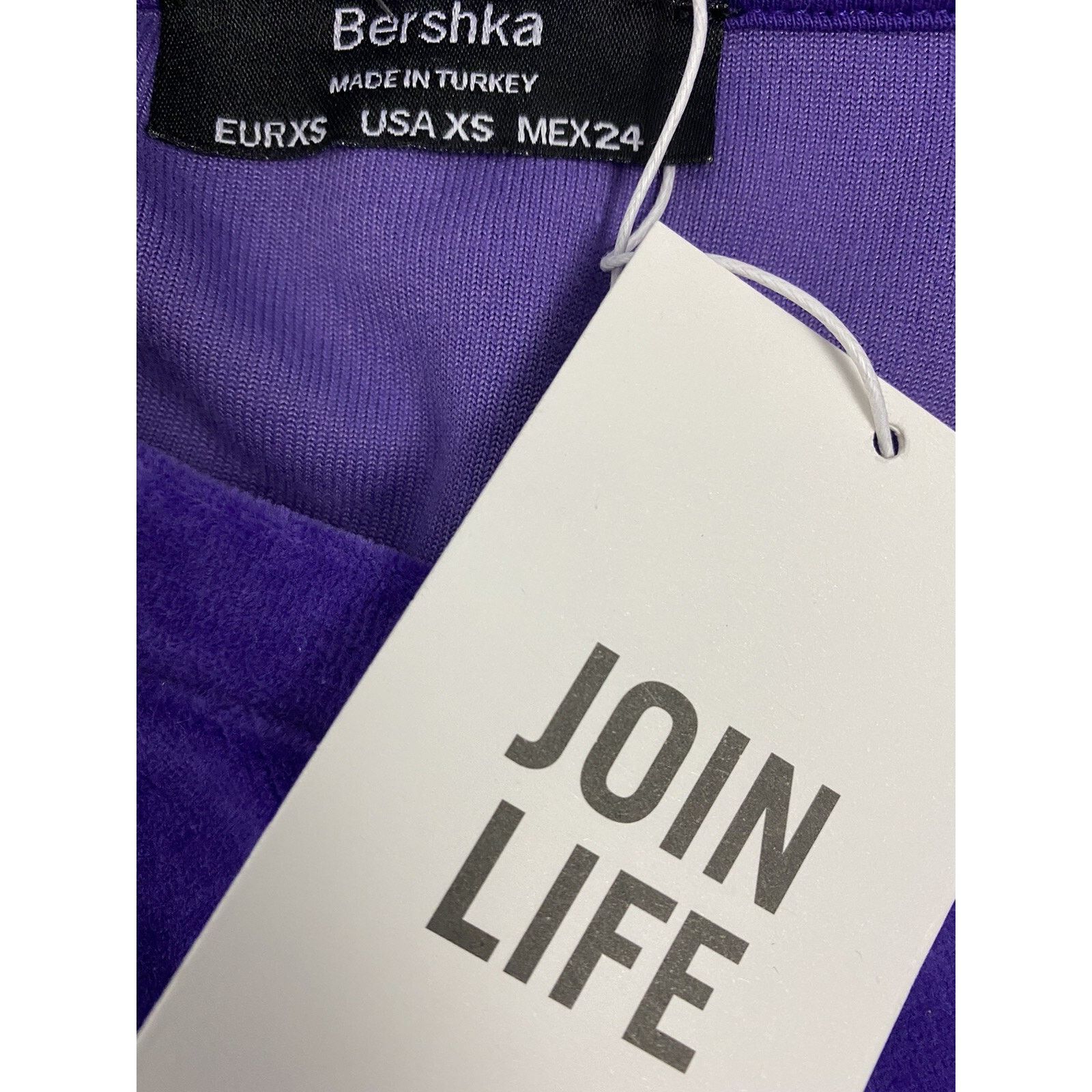 Bershka Bershka Velvet Purple XS Long Sleeves A001736 Size XS / US 0-2 / IT 36-38 - 4 Thumbnail