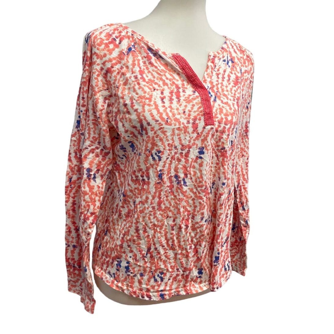Basic Editions Basic Editions Womens Medium PolyCotton V-Neck Polka Dot Top Size M / US 6-8 / IT 42-44 - 1 Thumbnail
