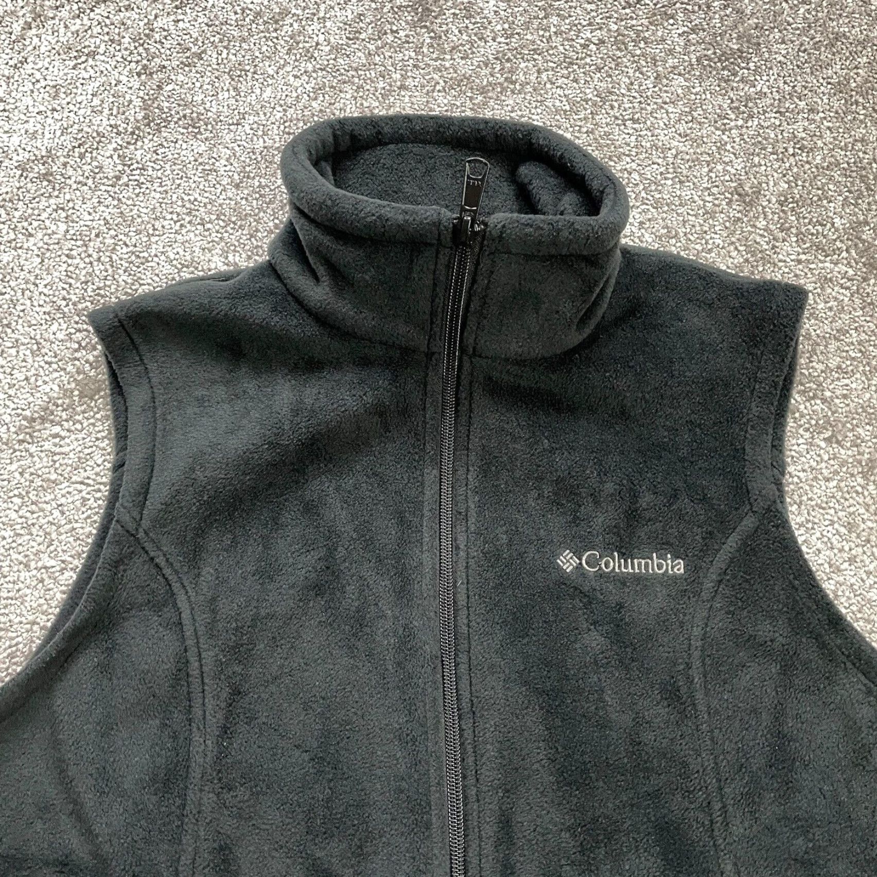 Vintage Columbia Vest Women M Benton Springs Fleece Full Zip Pockets Black Size M / US 6-8 / IT 42-44 - 3 Thumbnail