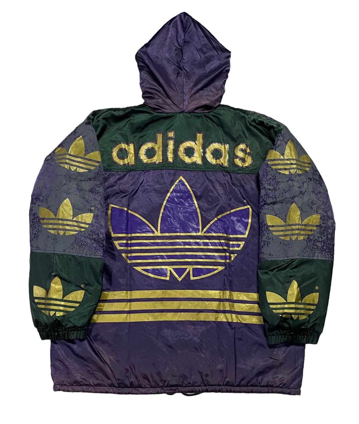Adidas × Vintage Vintage 90s Adidas Big Logo Over Print Sherpa Jacket Size US M / EU 48-50 / 2 - 3 Thumbnail