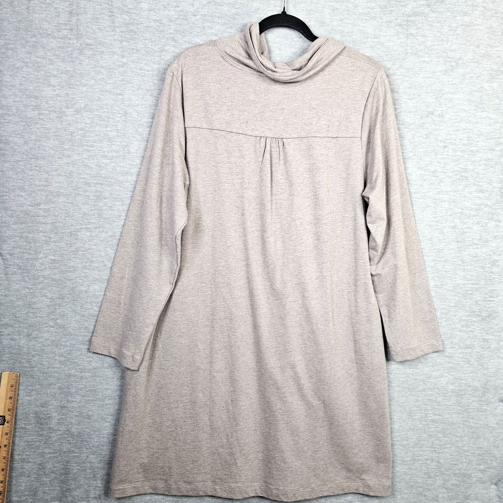 Vintage Pure Jill Beige Cowl Neck Long Sleeve Tunic Dress XL Women’s A-Line Cotton Rayon Spandex Solid Vintage: No (adapted: not vintage) Size XL / US 12-14 / IT 48-50 - 2 Thumbnail