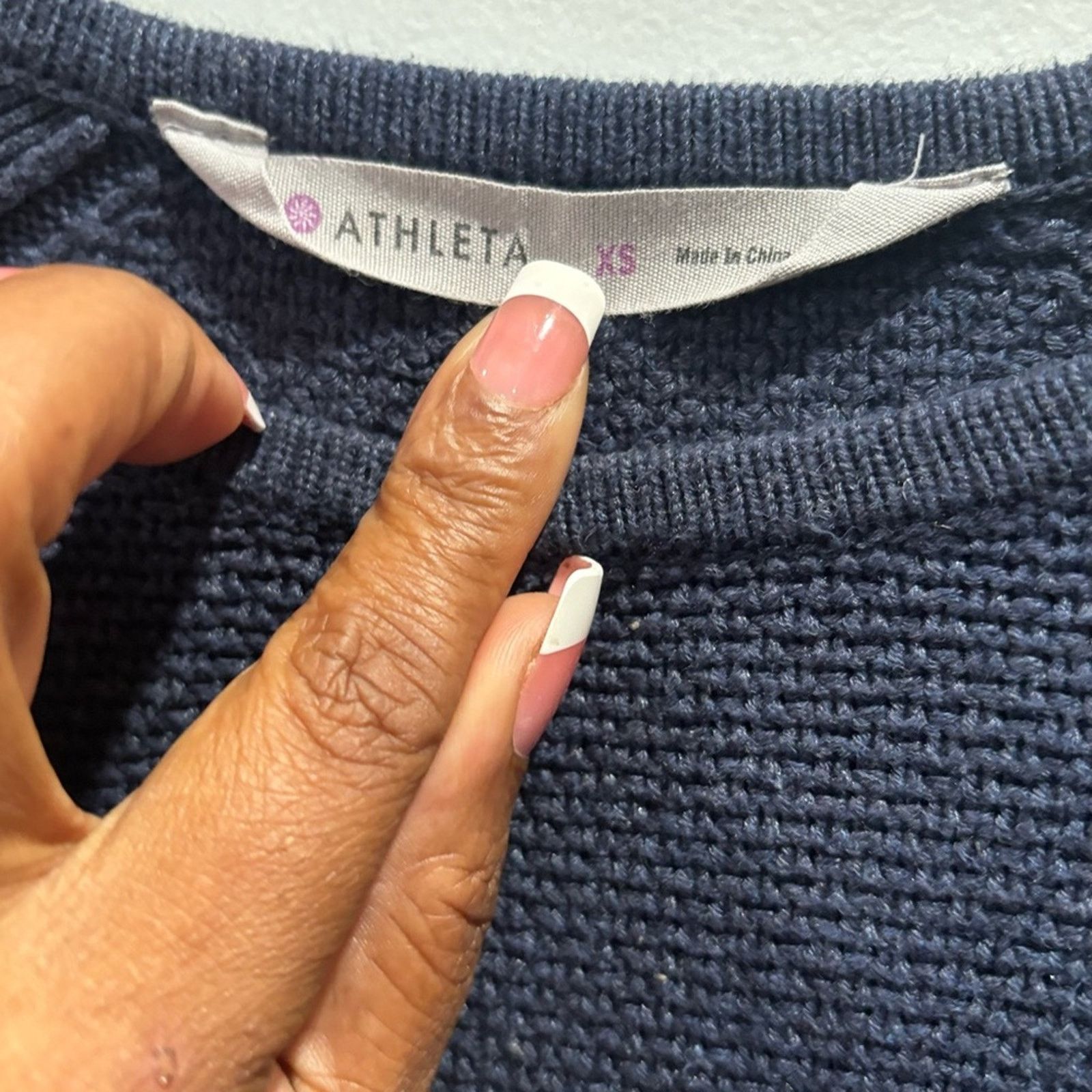 Athleta ATHLETA Blue Varsity Knit Side Zip Pullover Sweater Sz XS Size XS / US 0-2 / IT 36-38 - 5 Thumbnail