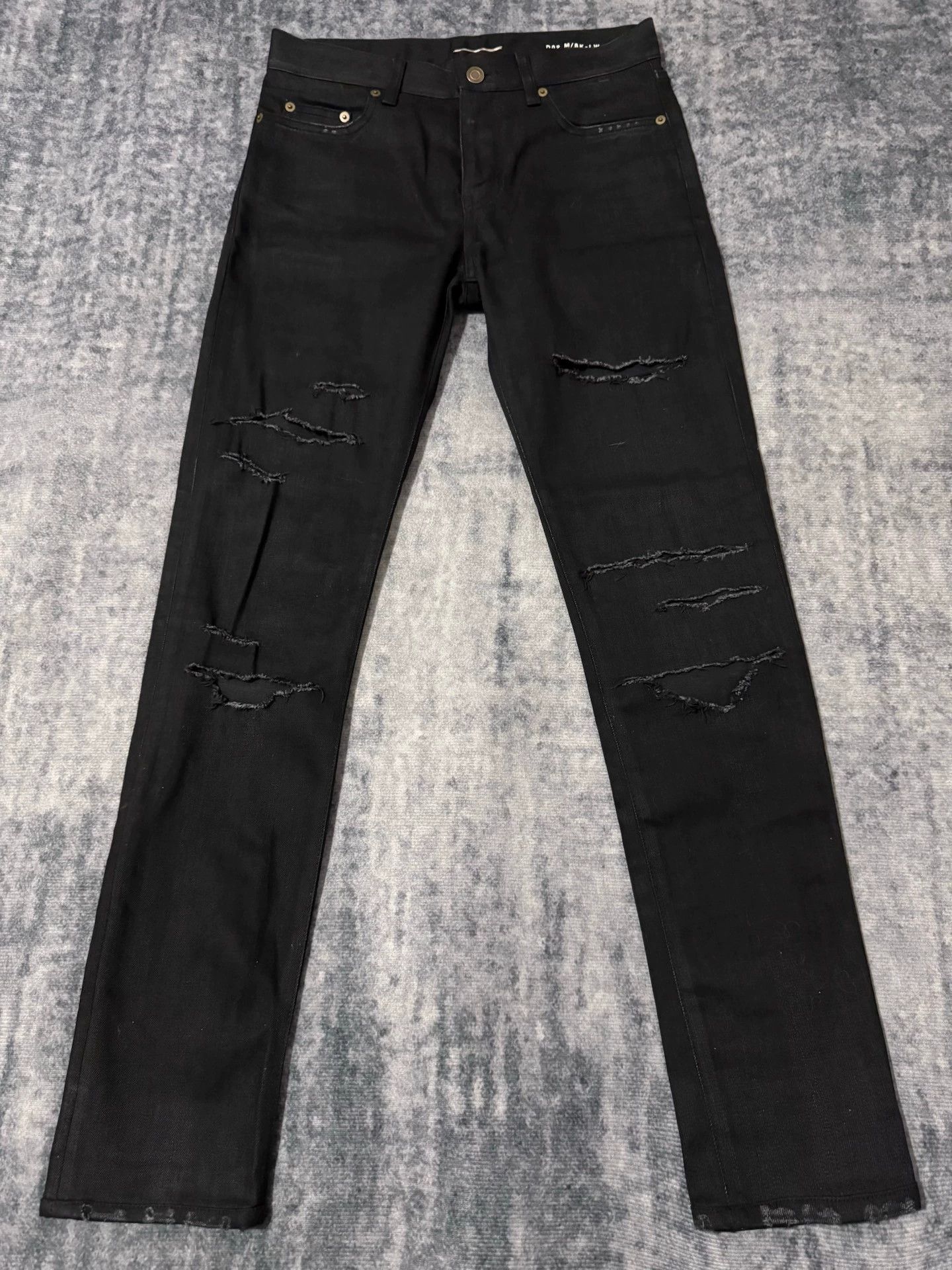 Saint Laurent Paris Saint Laurent SLP15FW Coated Waxed Distressed Jeans Size US 29 - 1 Thumbnail