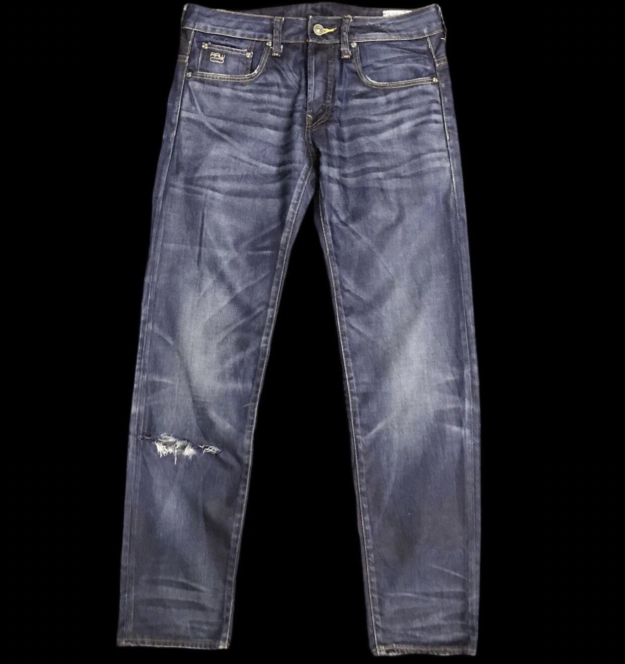 G-Star × Japanese Brand D143 GSTAR Skinny Distressed Jeans Size US 33 - 1 Thumbnail