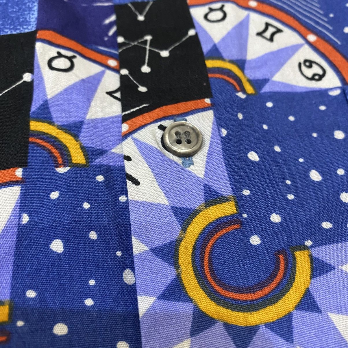 Japanese Brand 1990s Cubic Measure Pattren Clocks Button Ups Shirts Size US XL / EU 56 / 4 - 10 Thumbnail