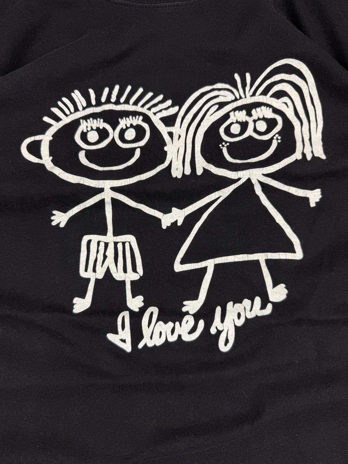 Other × Vintage Vintage 90s I love you stick man cute couple graphic tee Size US M / EU 48-50 / 2 - 5 Thumbnail