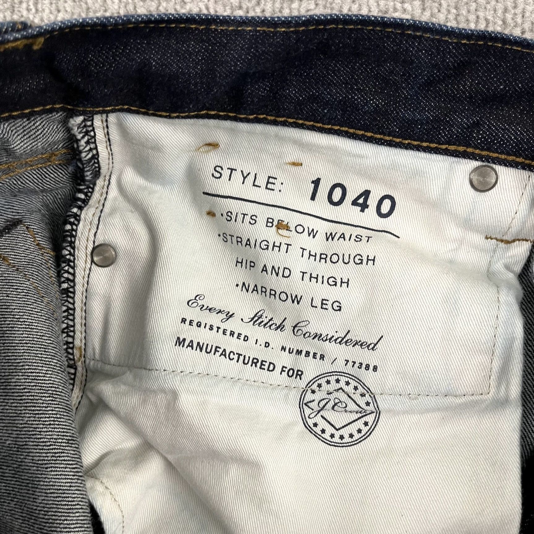 J.Crew J.CREW Jeans 34x29 Dark Blue 1040 Kaihara Denim Straight Fit Mens Size US 34 / EU 50 - 3 Thumbnail