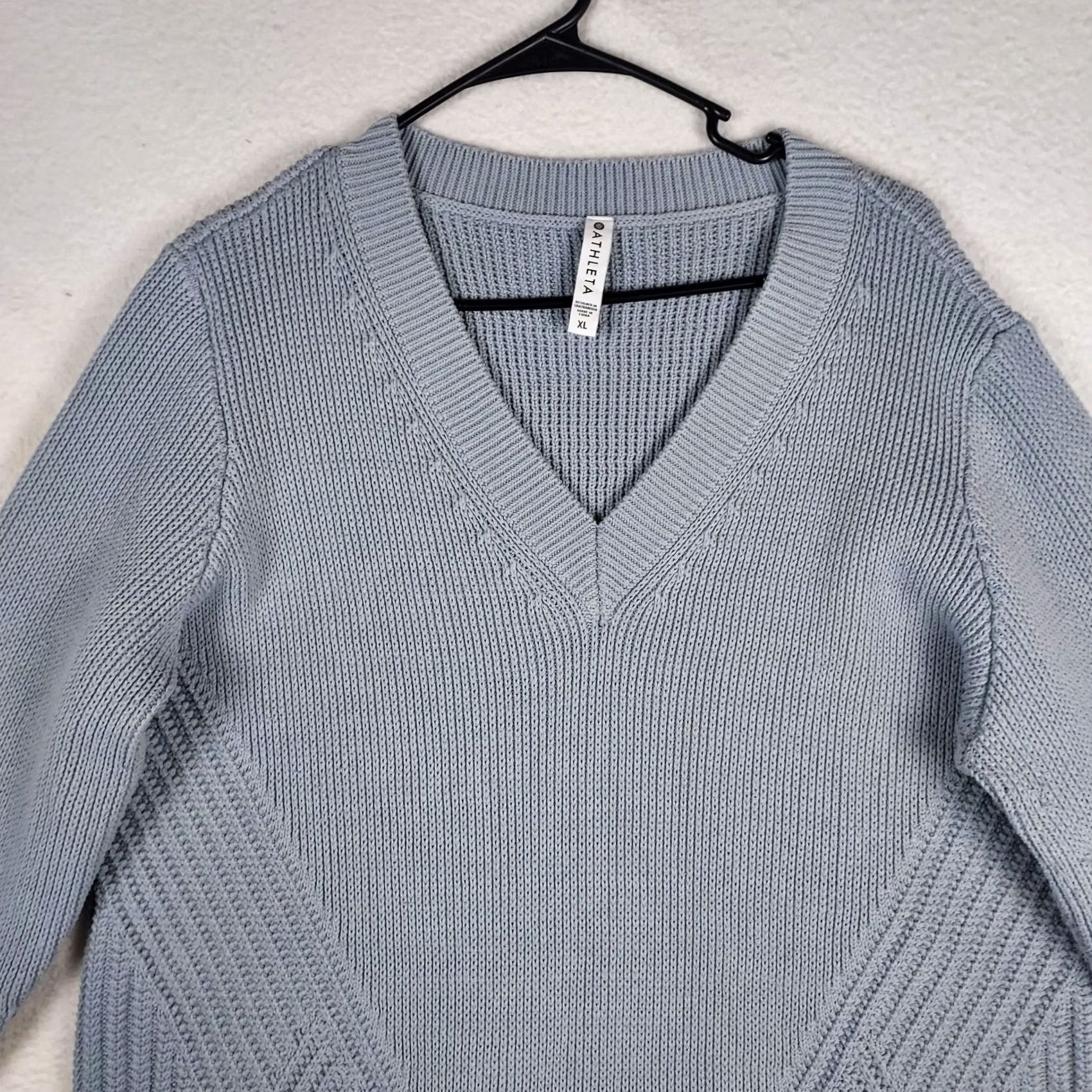 Athleta VINTAGE? No — Athleta Womens XL Blue Knit Sweater Pullover Cotton Blend Casual Size XL / US 12-14 / IT 48-50 - 3 Thumbnail