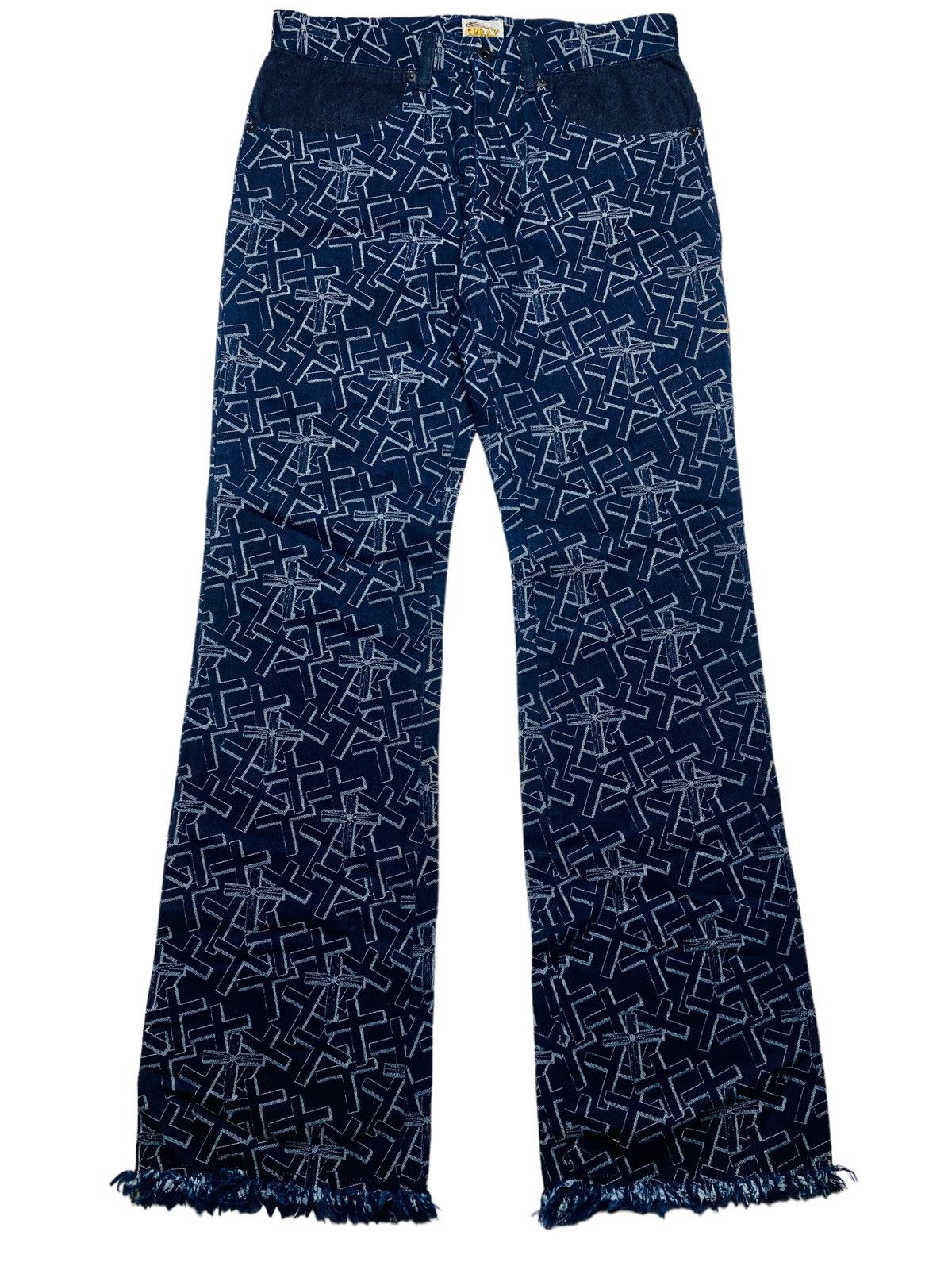 Hysteric Glamour 2000s Cross Cell Flared Denim Pants By Spray Surf Size US 29 - 1 Thumbnail