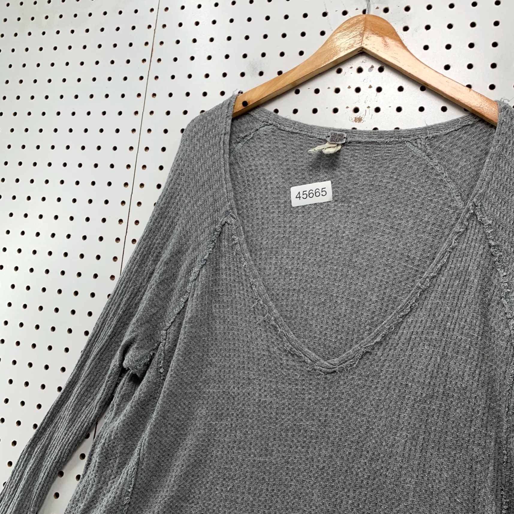 Vintage We the Free People Laguna Thermal Top Womens Large Waffle Knit Oversized Size L / US 10 / IT 46 - 7 Thumbnail