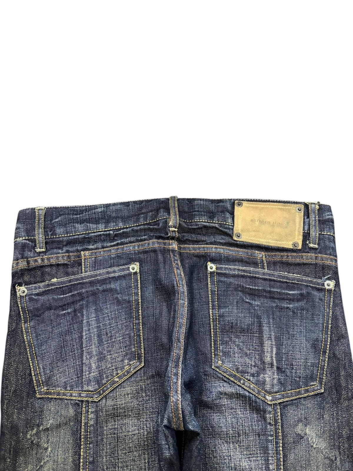 Buffalo London Vintage Japanese Buffalo Golden Thread Distressed Jeans Size 33" - 4 Thumbnail