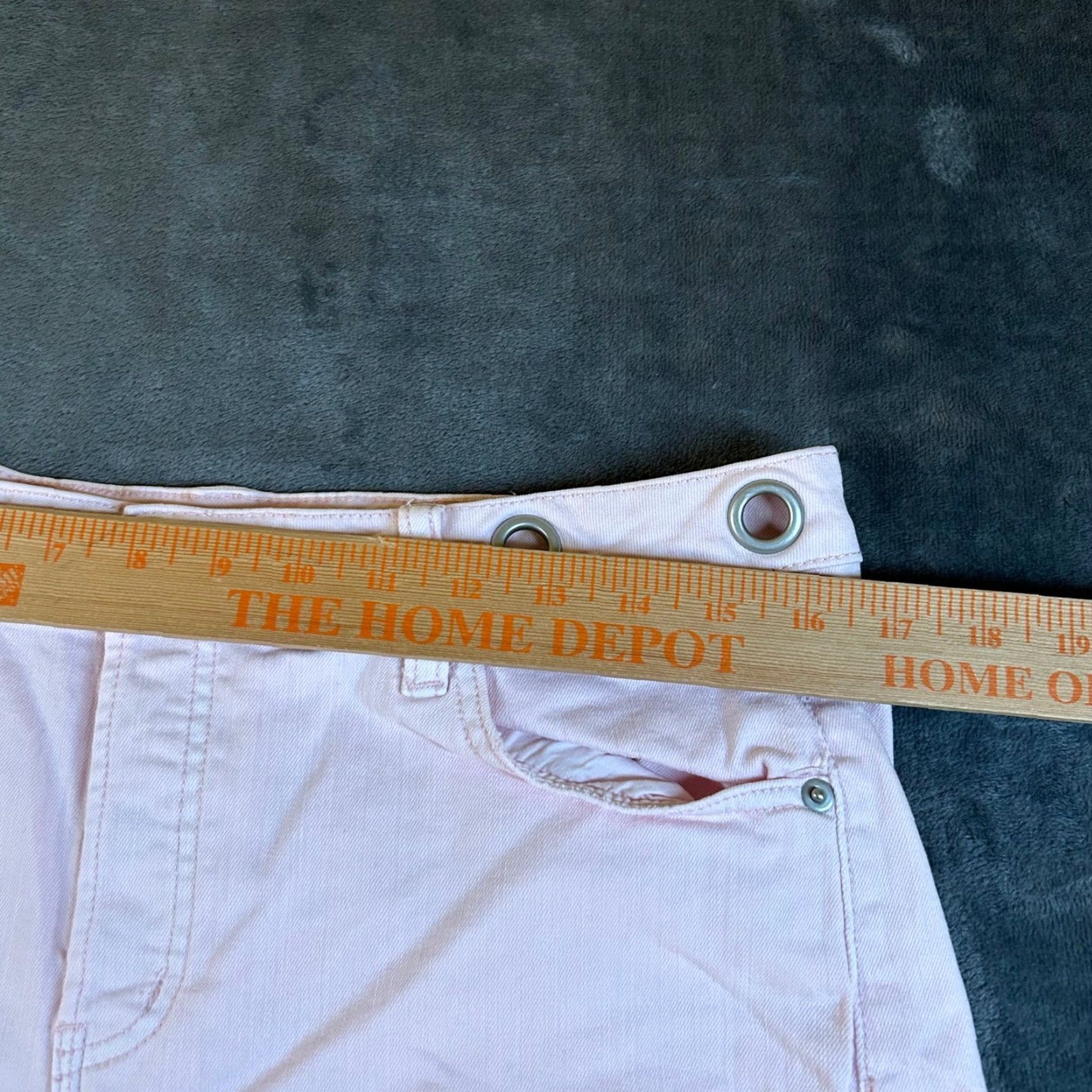 Vintage Altard State Pink Denim Shorts Frayed Hem Eyelet Detail Stretch Womens Size 31 Size 24" / US 00 / IT 34 - 7 Thumbnail