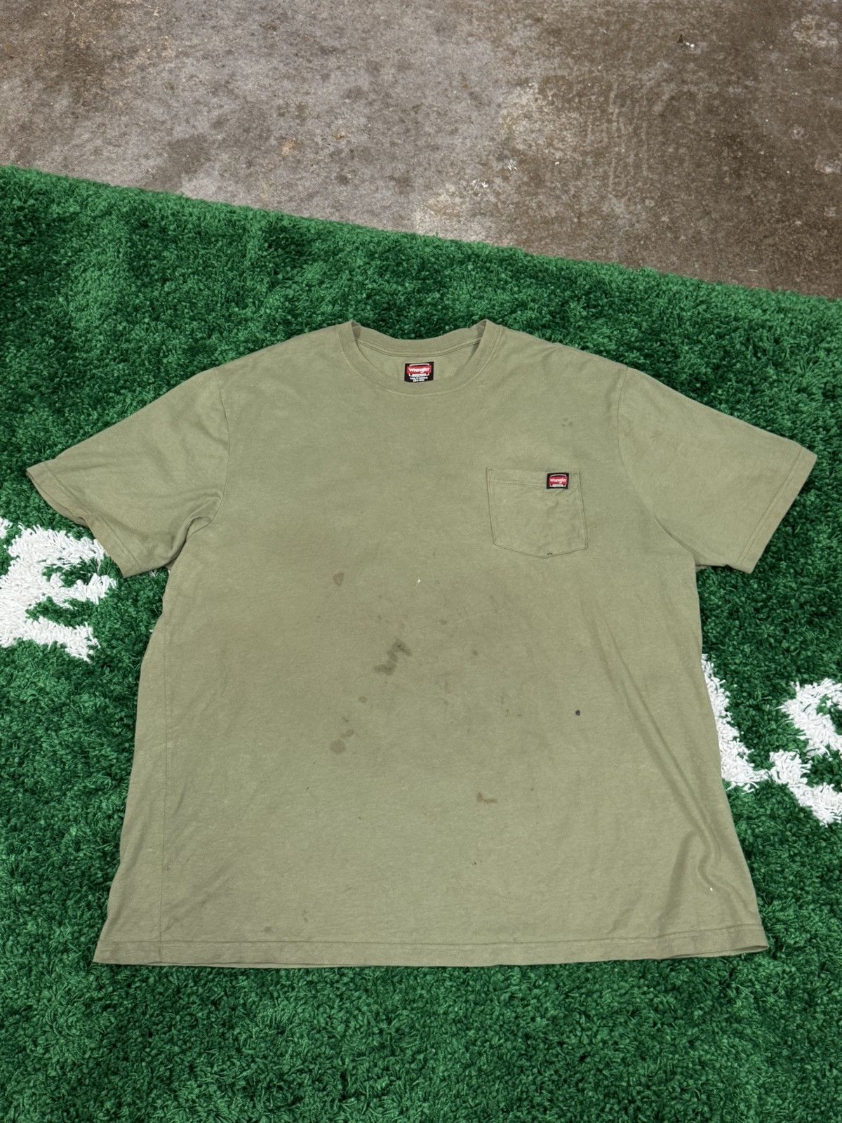 Wrangler Vintage Wrangler Workwear Logo Patch Oversized 3XXL XXL Tee Size US XXL / EU 58 / 5 - 1 Thumbnail